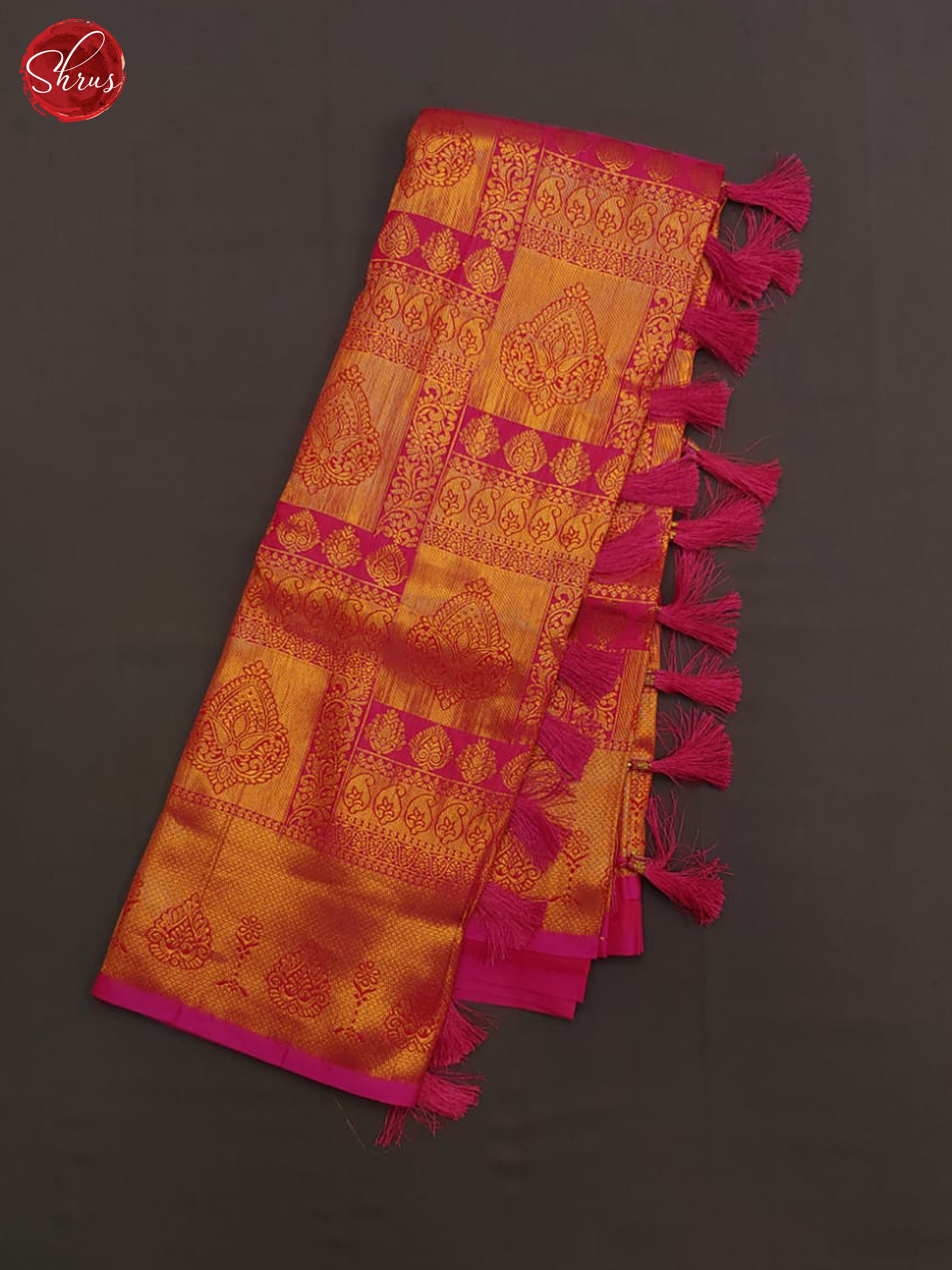 Pink(Single Tone) - Semi kanchipuram saree - Shop on ShrusEternity.com