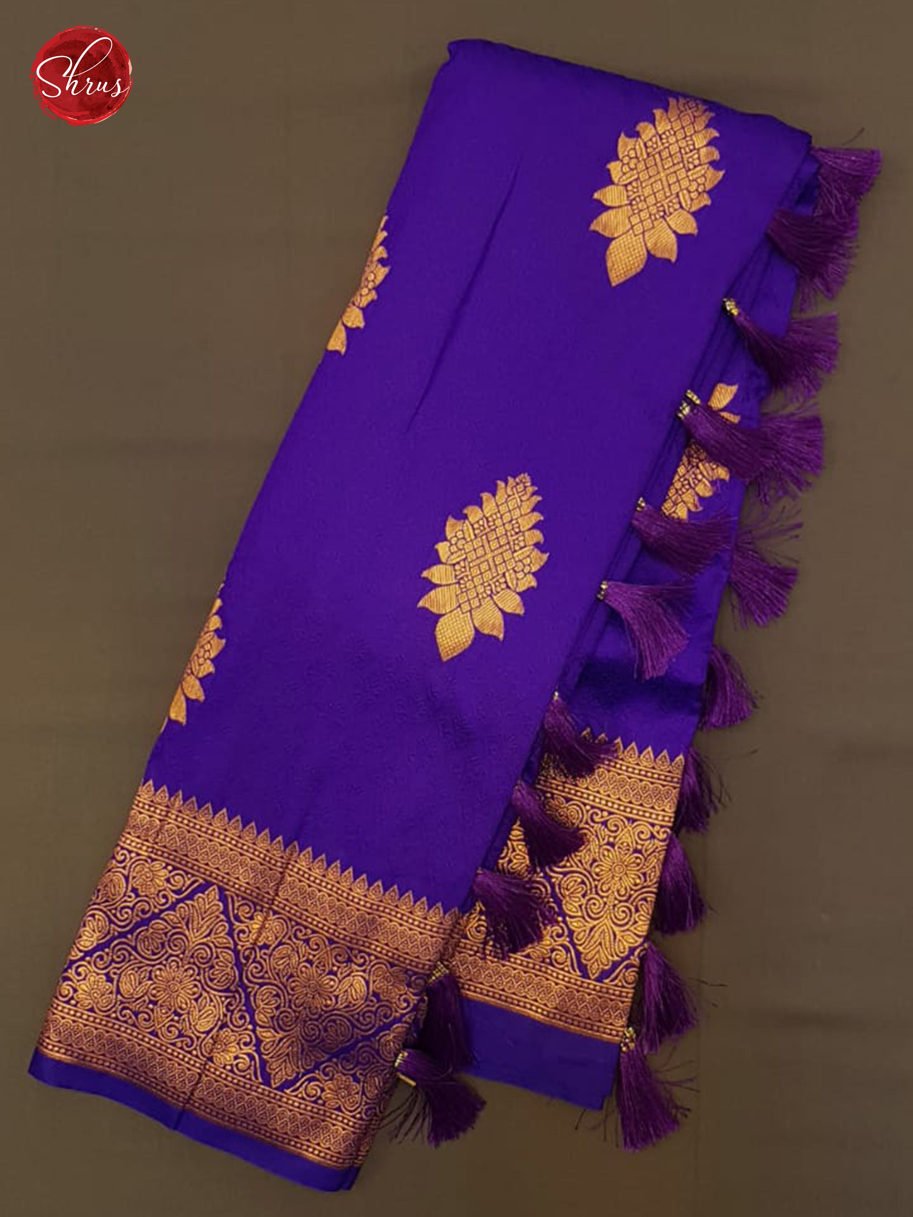 Purple(Single Tone) - Semi kanchipuram saree - Shop on ShrusEternity.com
