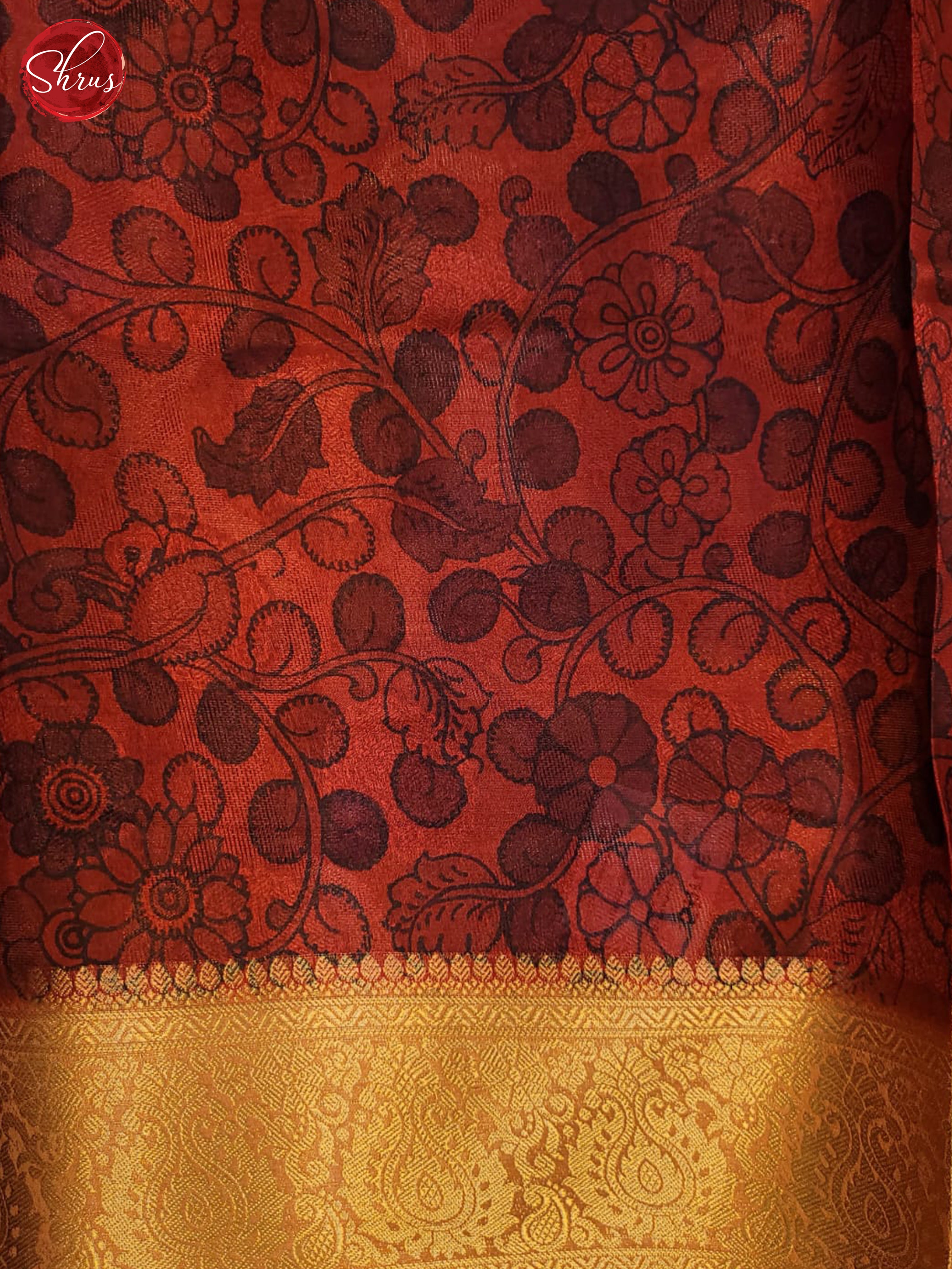 Maroon(Single Tone) - Semi jute Saree - Shop on ShrusEternity.com