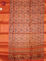 Peachish Pink(Single Tone)- Art linen Saree - Shop on ShrusEternity.com