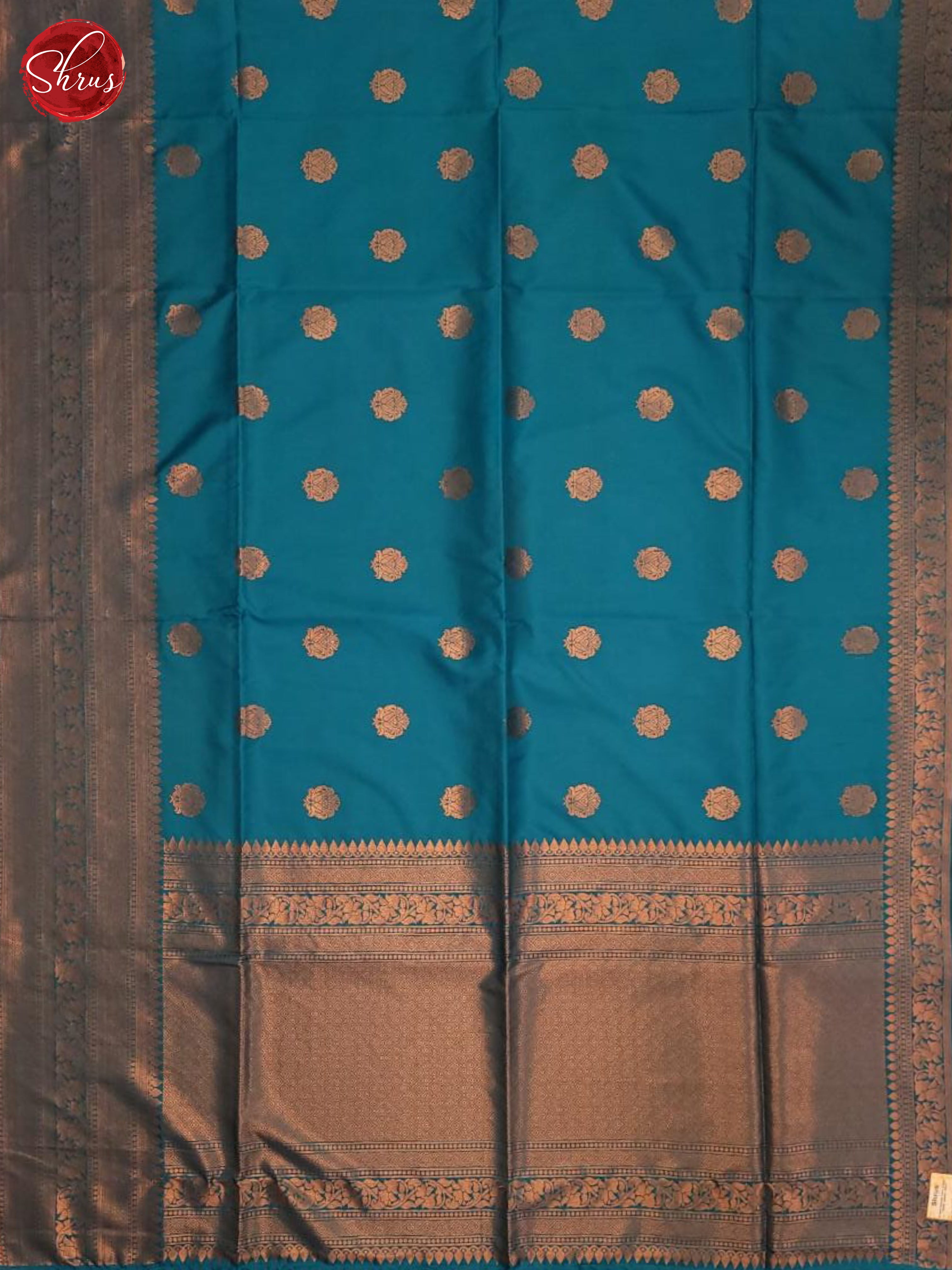 Blue(Single Tone) - semi kanchipuram Saree - Shop on ShrusEternity.com