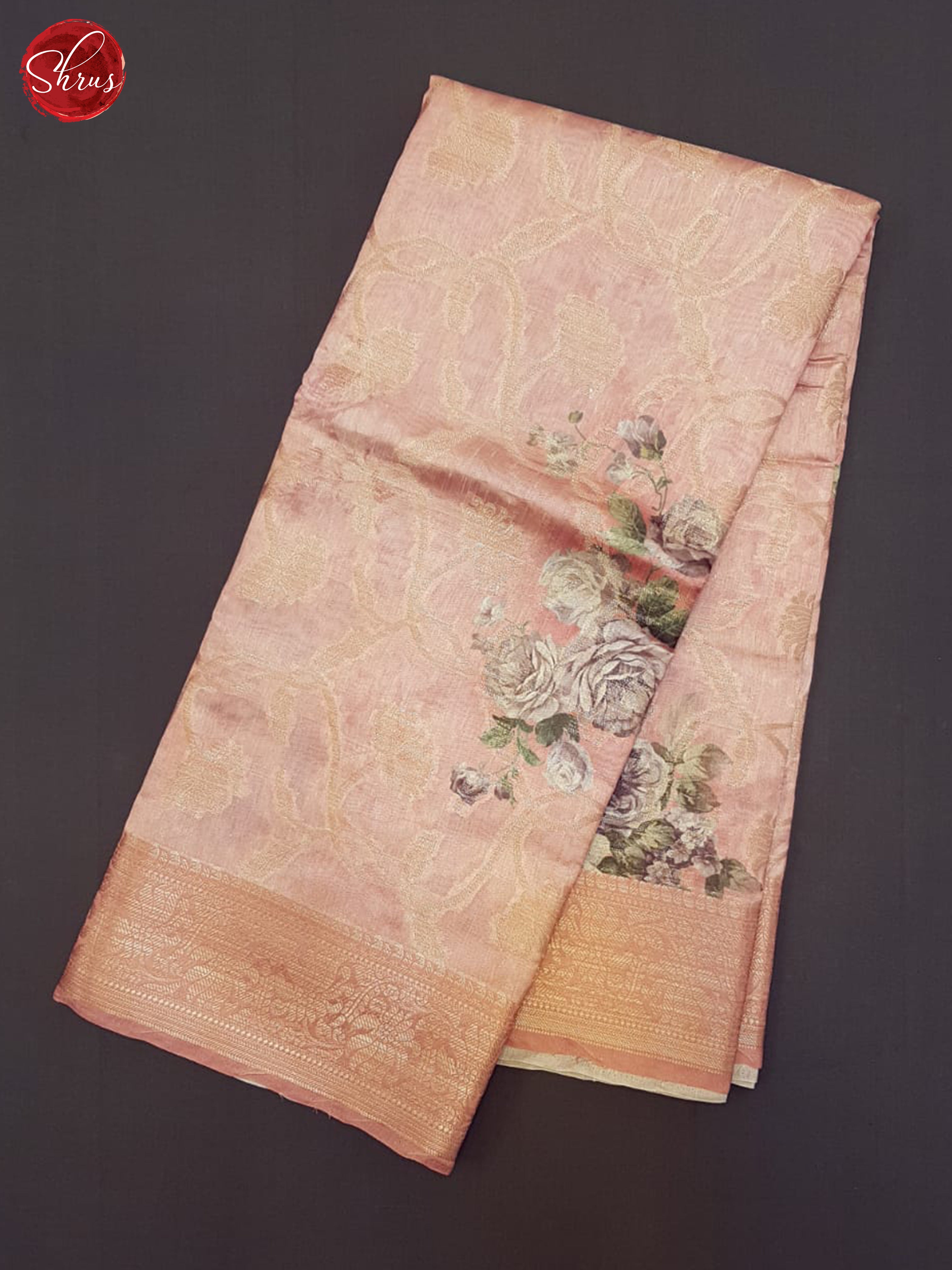 Peachish Pink(Single tone) - Semi Tussar Saree - Shop on ShrusEternity.com