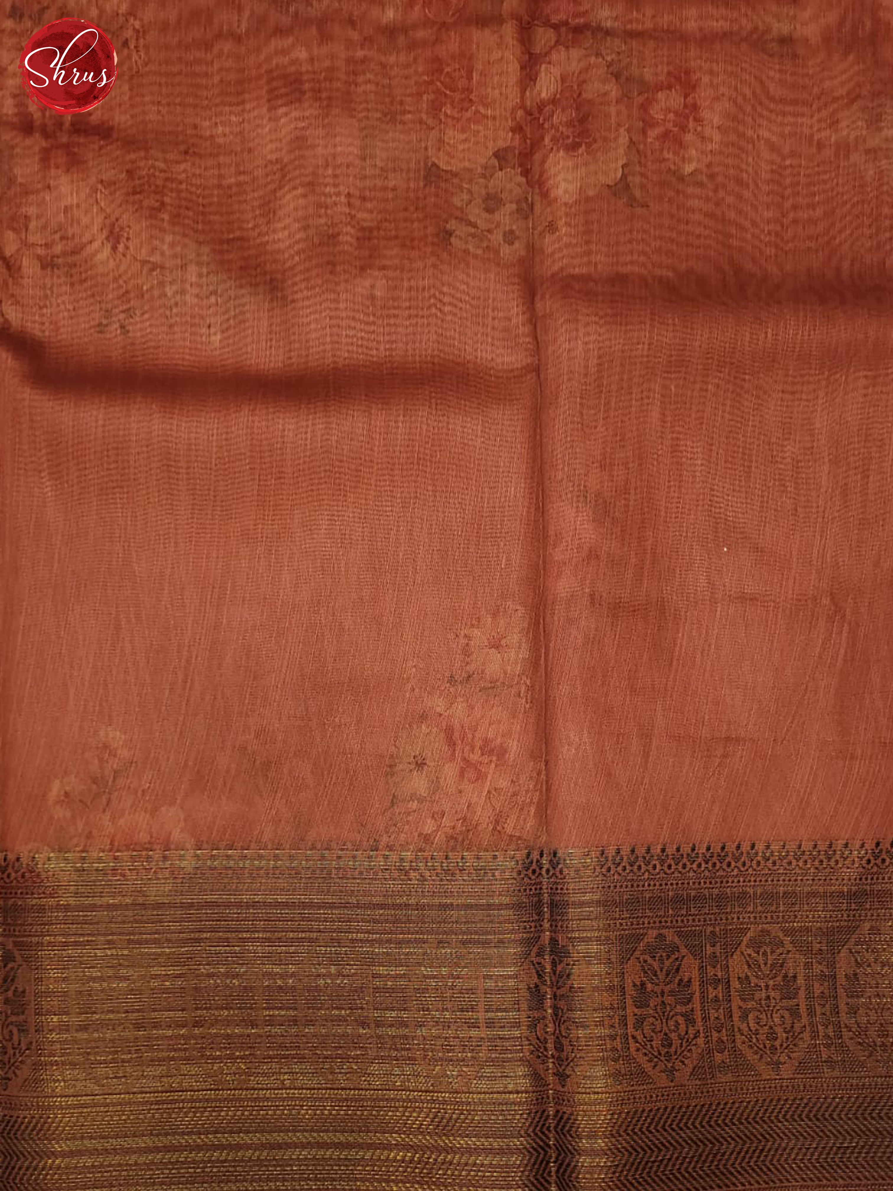 Peach & Brown - Art linen Saree - Shop on ShrusEternity.com