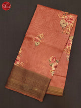 Peach & Brown - Art linen Saree - Shop on ShrusEternity.com