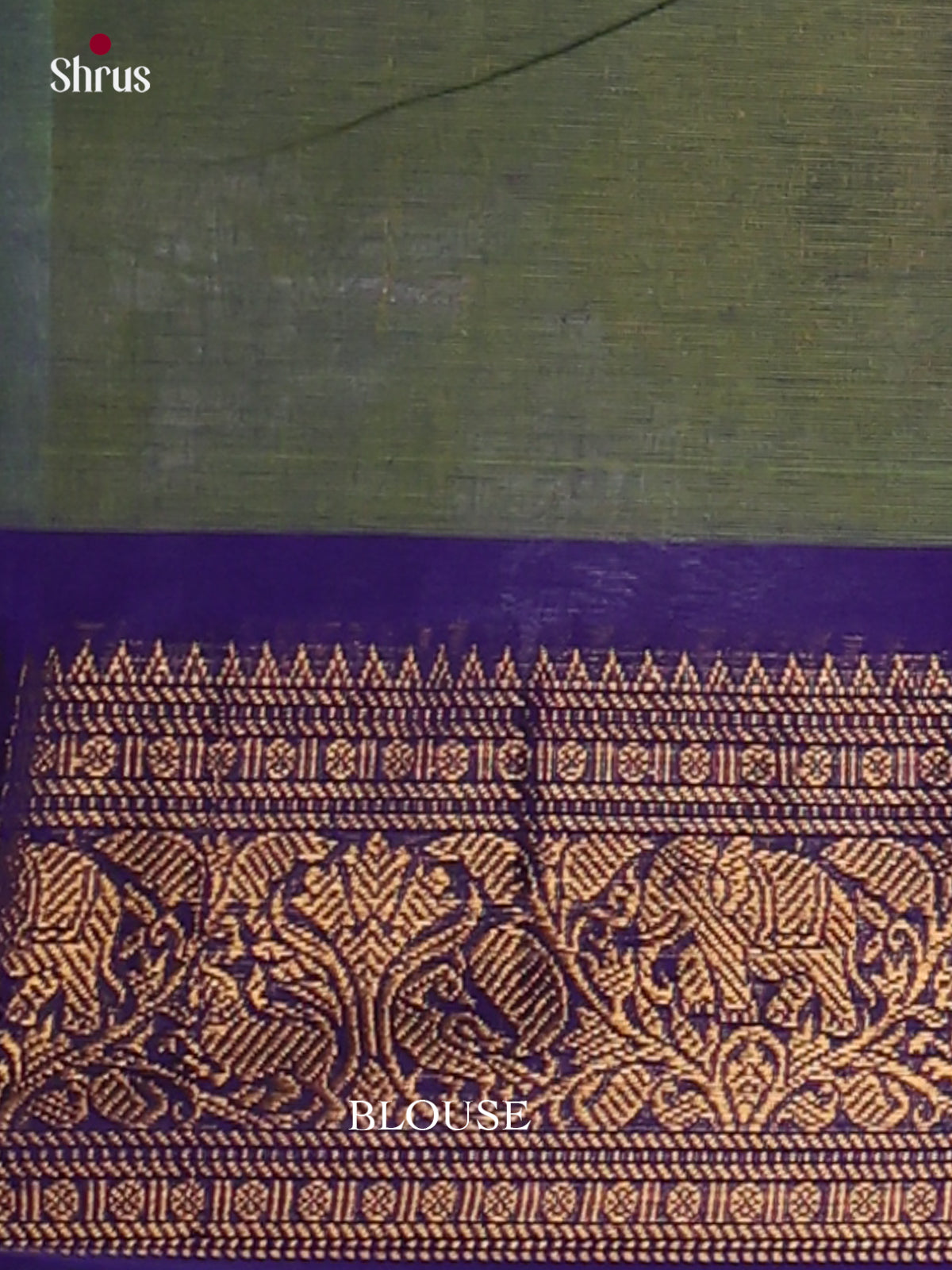 Adorable Green Chettinad Cotton Sarees With Gold Floral Buttas & Violet Zari Border