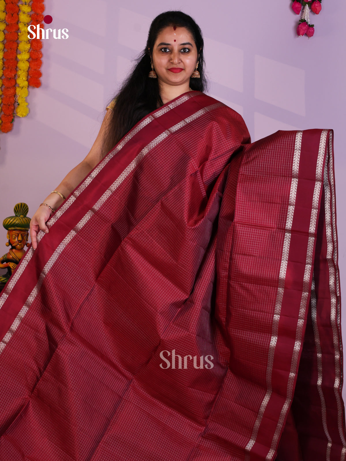Buy Exquisite Arakku Pure Soft Silk Saree with Silver Kattams, Rettaipet Zari Border & Brocade Pallu
