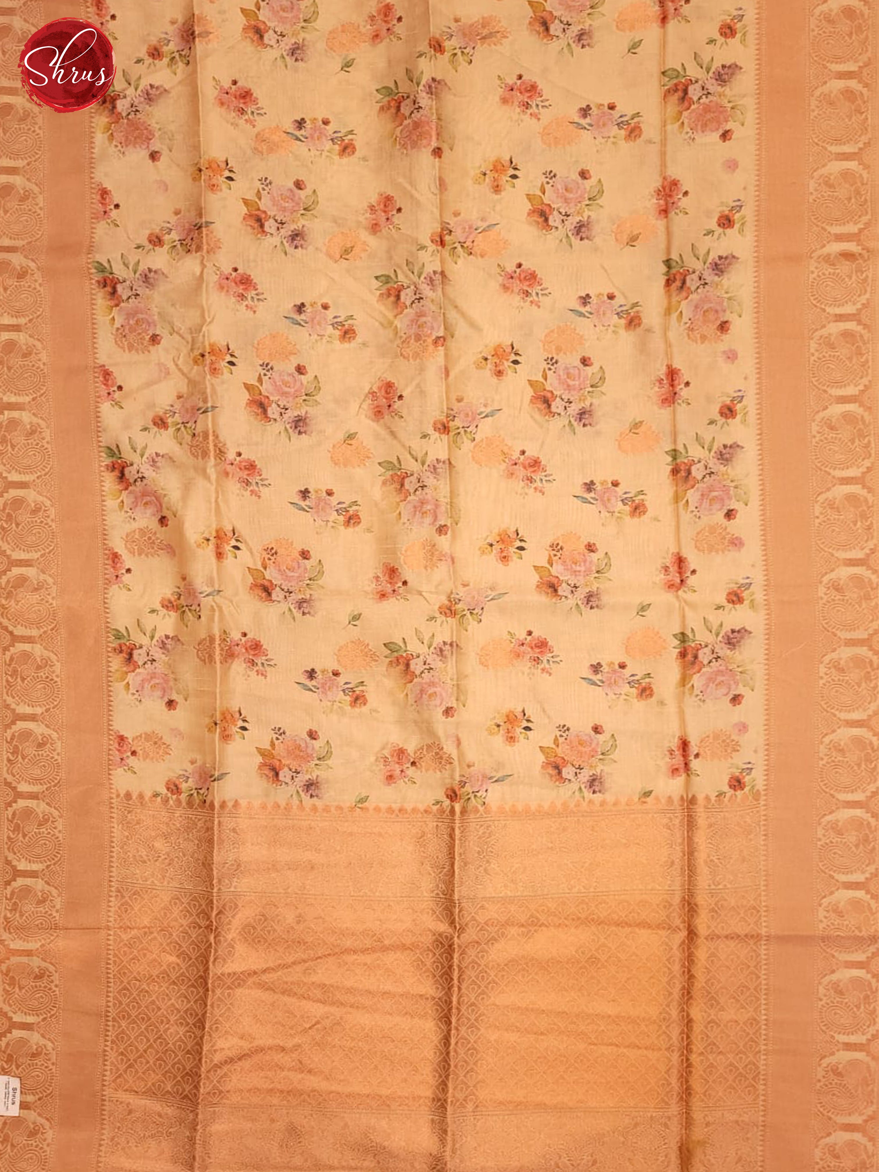 Peach(Single Tone) - Semi Tussar Saree - Shop on ShrusEternity.com