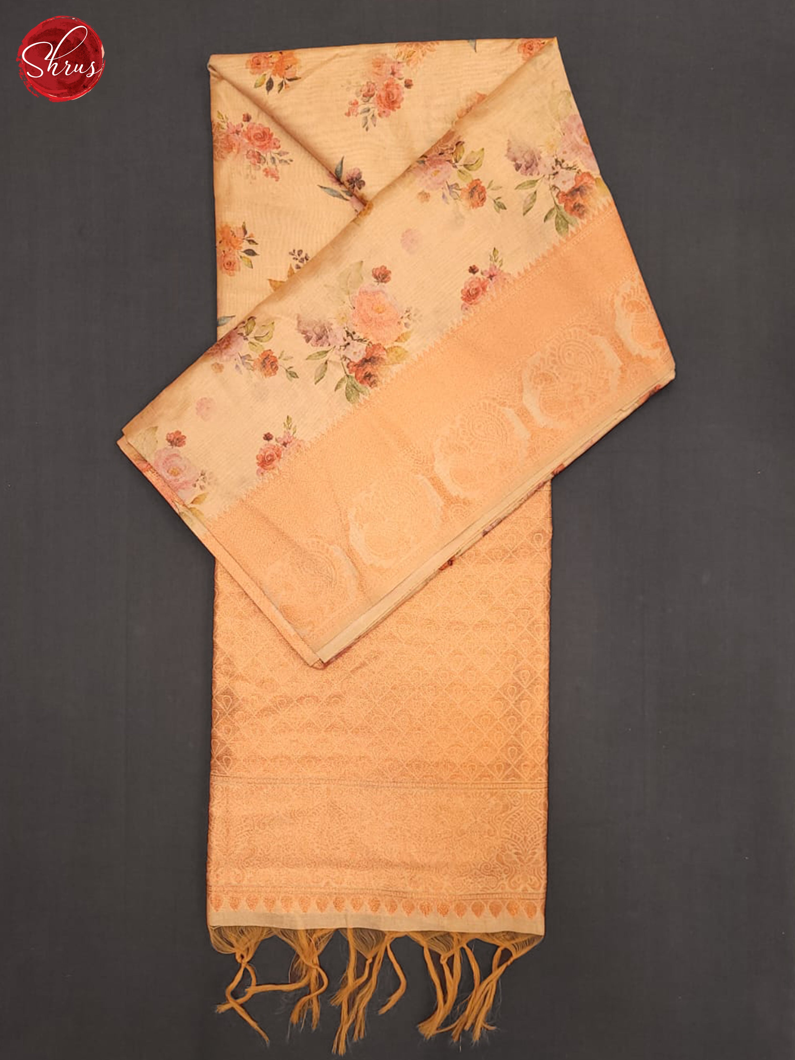 Peach(Single Tone) - Semi Tussar Saree - Shop on ShrusEternity.com