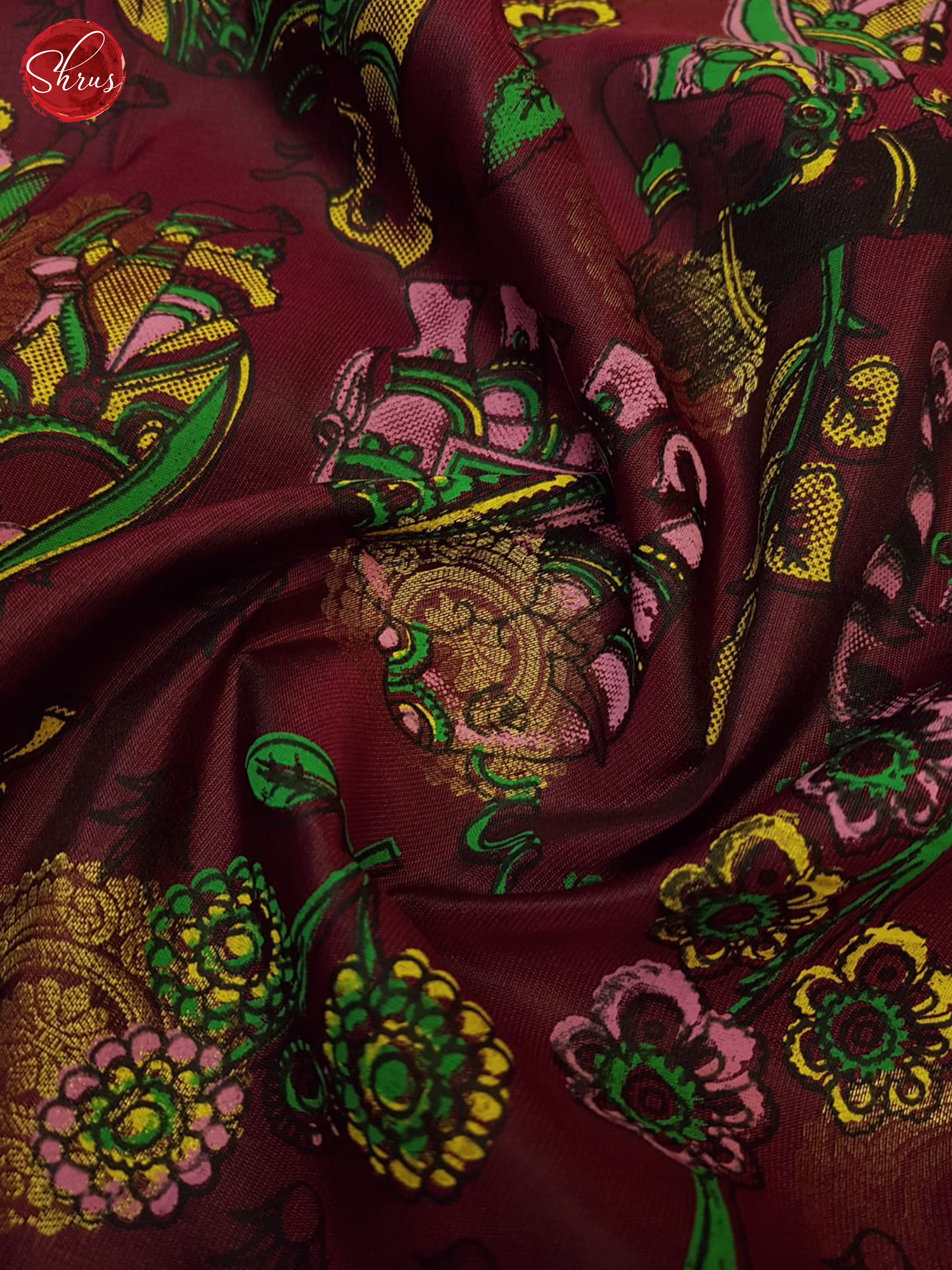 Maroon & Grey - Kanchipuram Silk with zari woven floral motifs on the   body & Zari Border - Shop on ShrusEternity.com