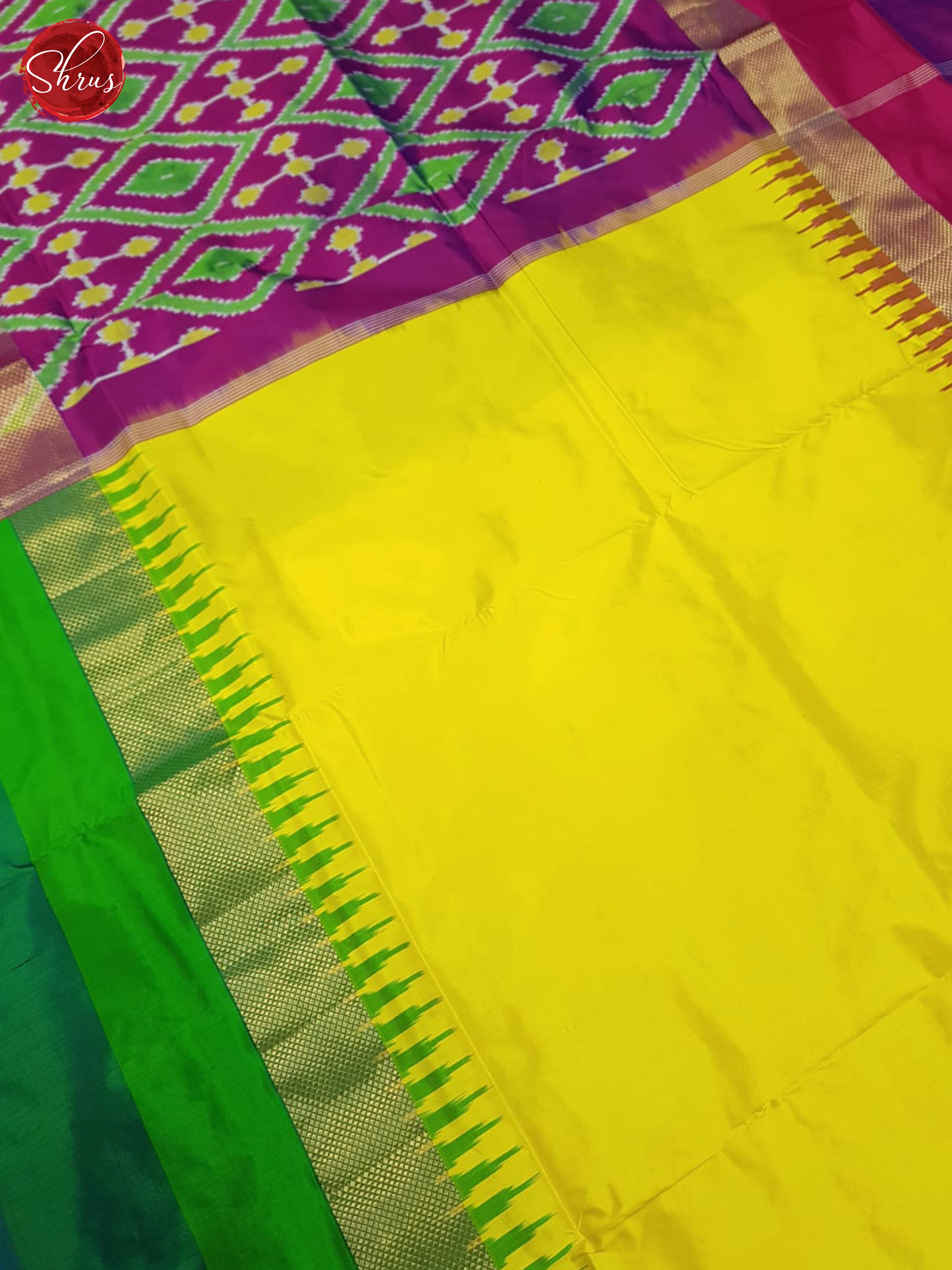 Yellow & Purple (Ganga Jamuna) - Ikkat Silk - Shop on ShrusEternity.com