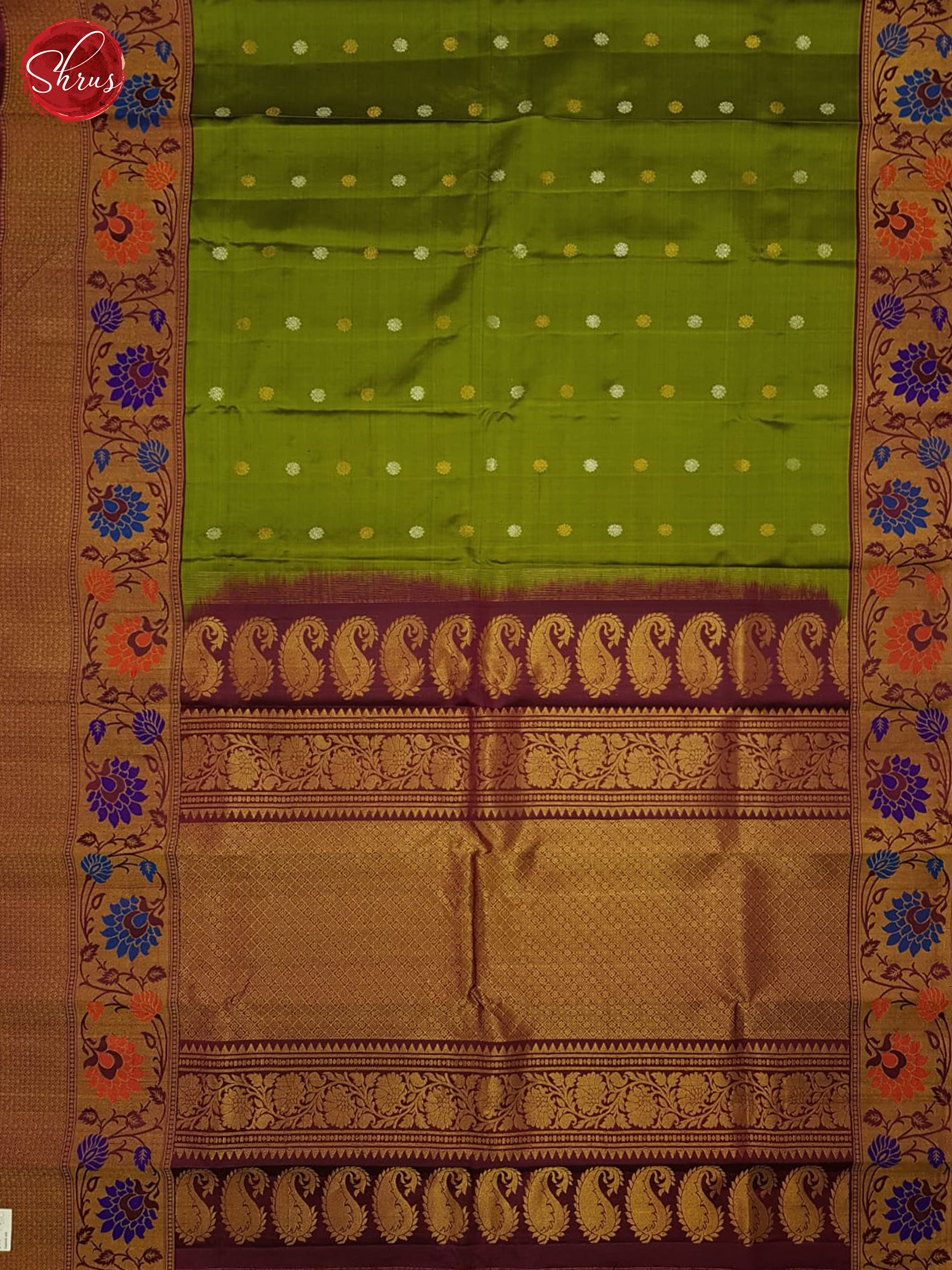 Green & WIne - Gadwal silk Saree - Shop on ShrusEternity.com