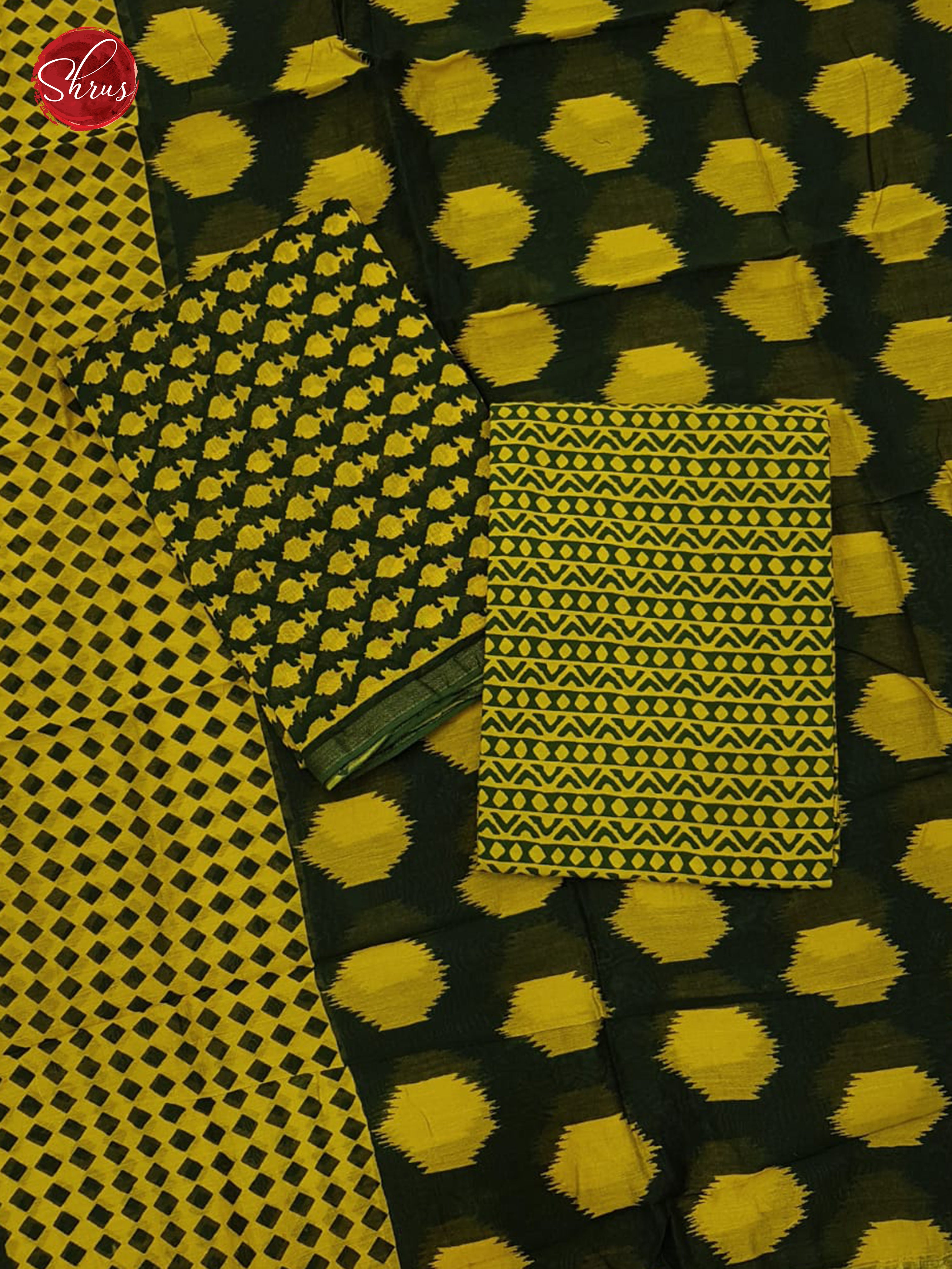 Green & Yellow- Chanderi Suit - Shop on ShrusEternity.com