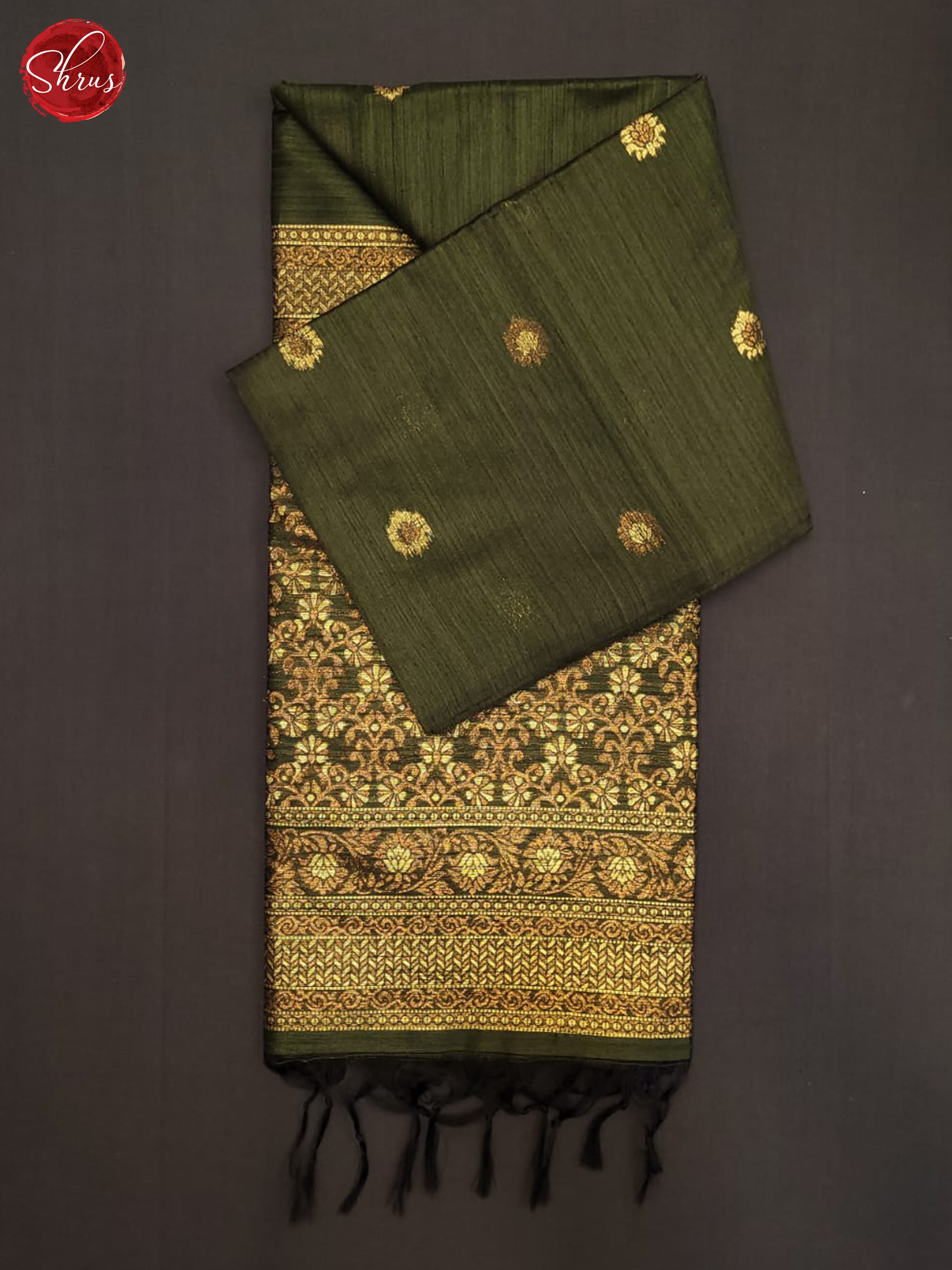 Green(Single Tone) - Semi Raw silk Saree - Shop on ShrusEternity.com