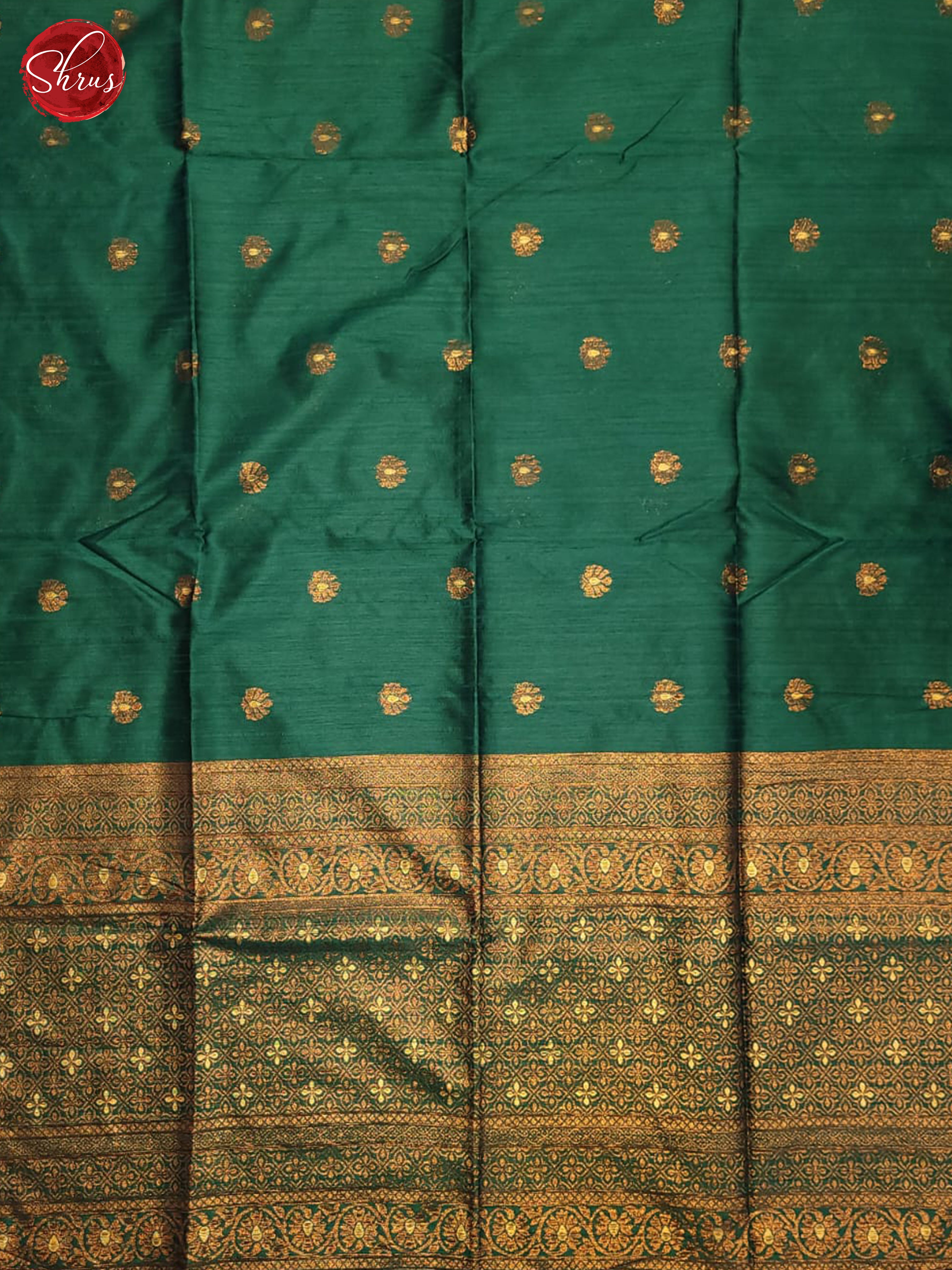 Green(Single Tone) - Semi Raw silk Saree - Shop on ShrusEternity.com