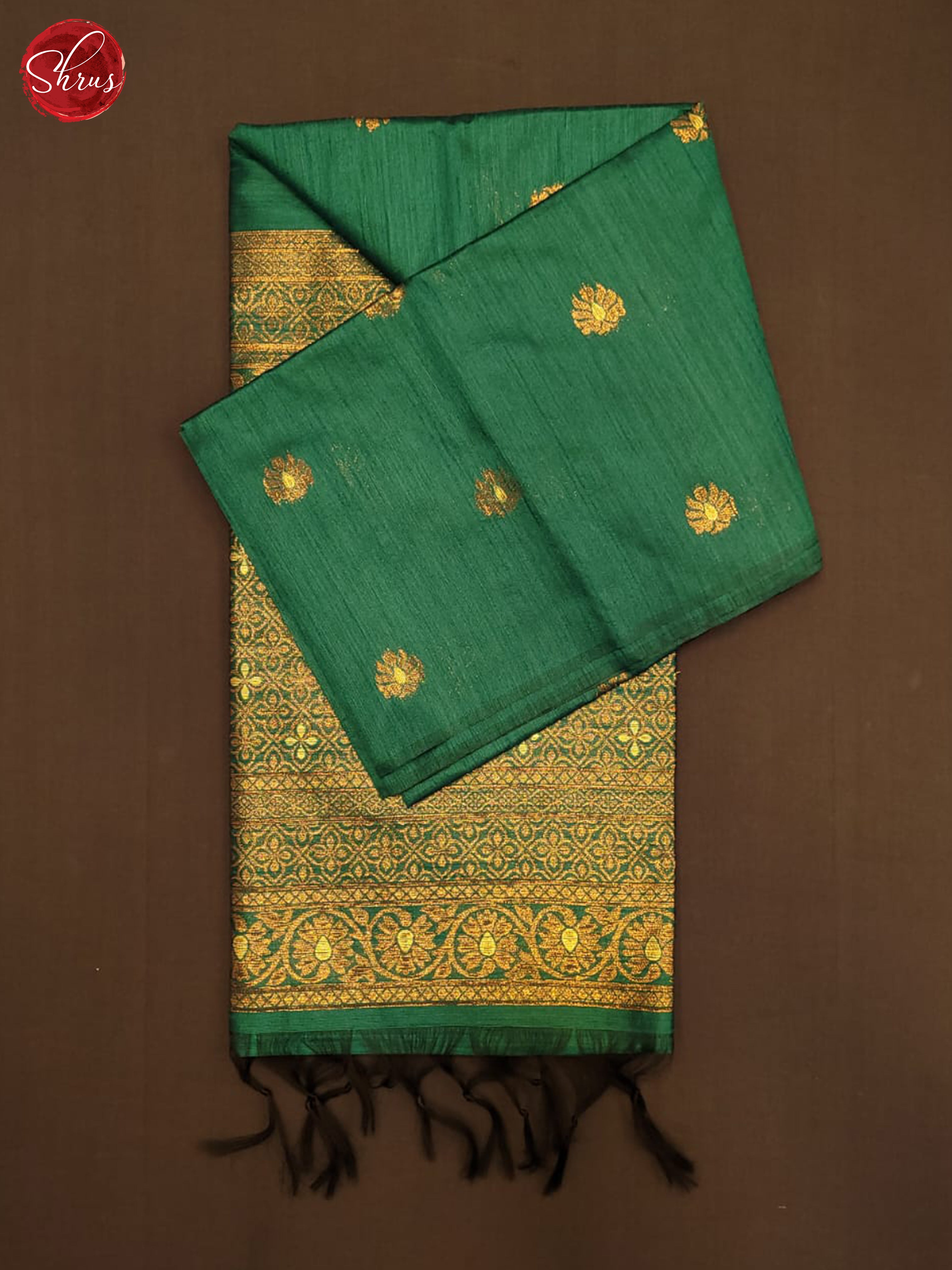 Green(Single Tone) - Semi Raw silk Saree - Shop on ShrusEternity.com