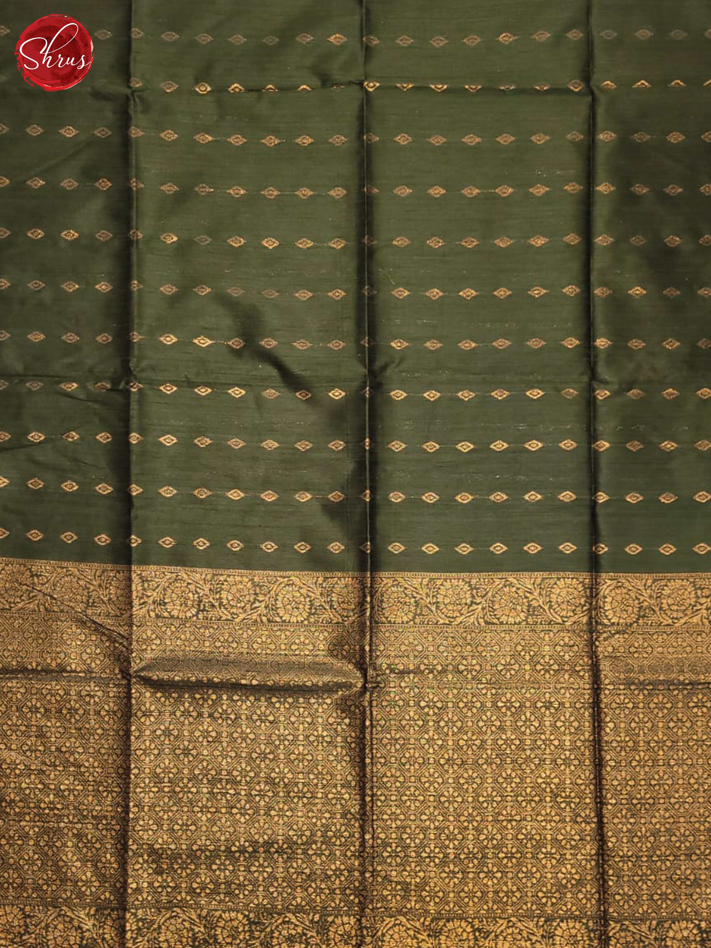 Green(Single Tone)- Semi Raw Silk Saree - Shop on ShrusEternity.com