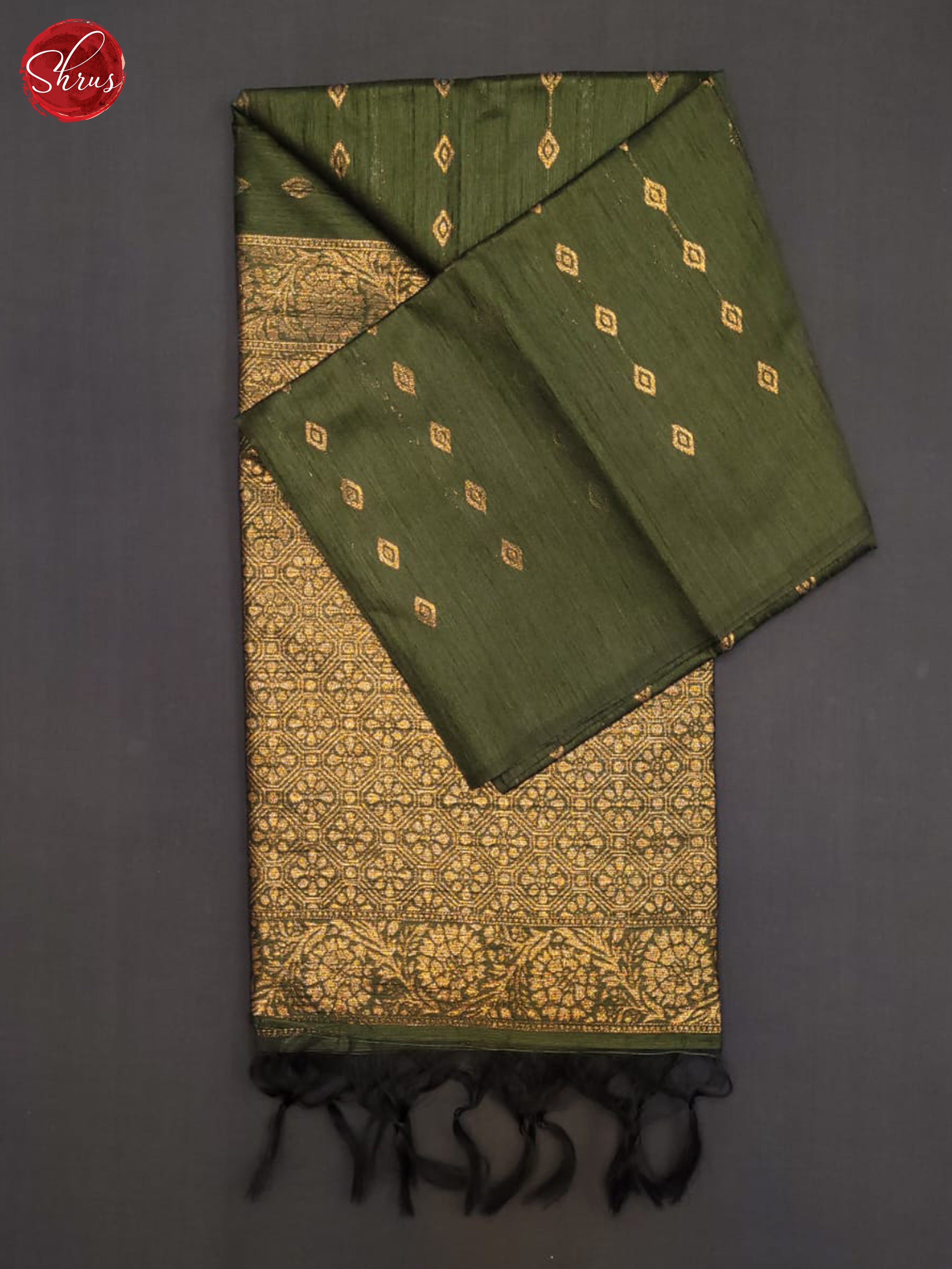 Green(Single Tone)- Semi Raw Silk Saree - Shop on ShrusEternity.com