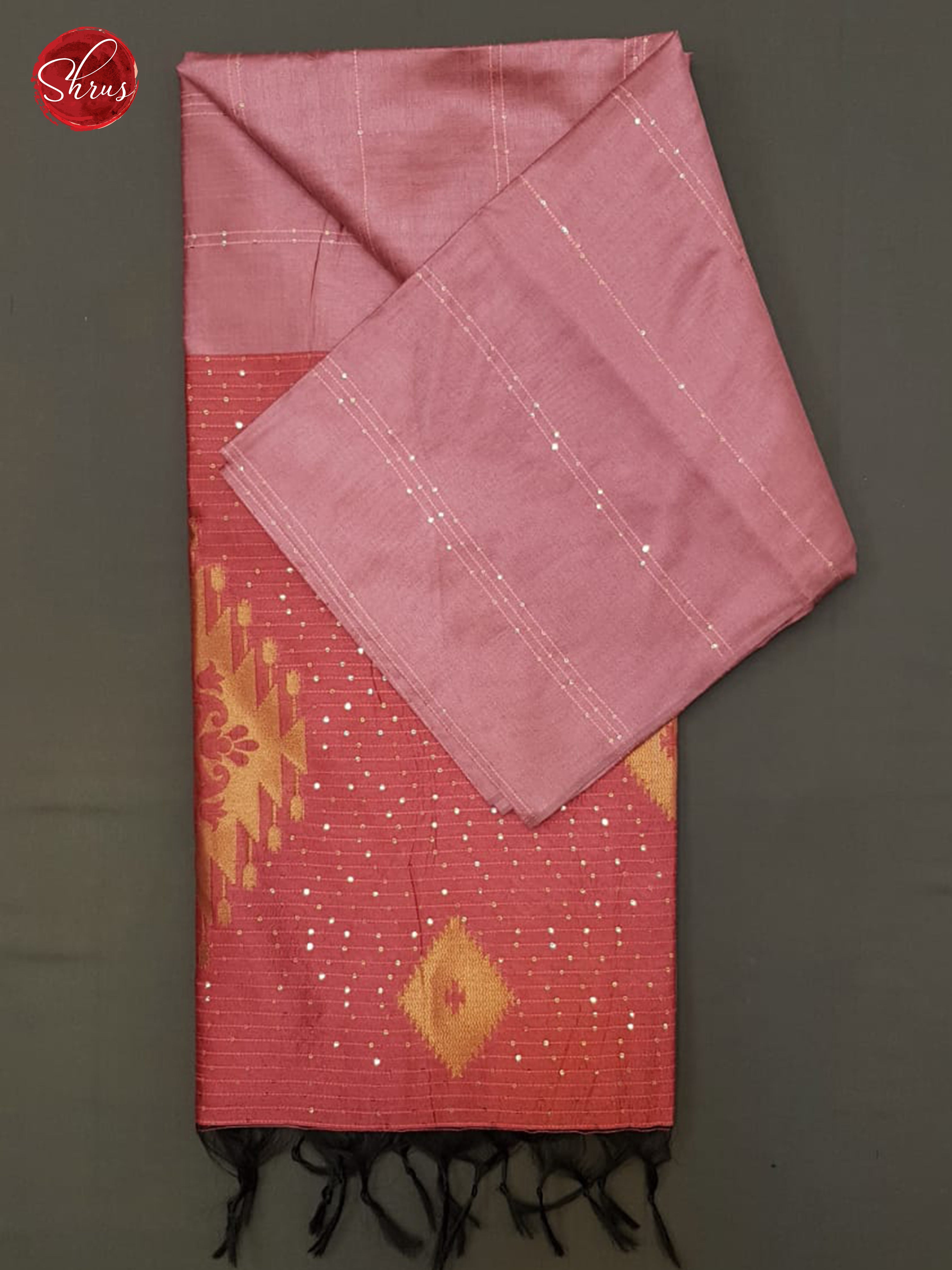 Pink & Dark Pink - Semi Raw Silk Saree - Shop on ShrusEternity.com