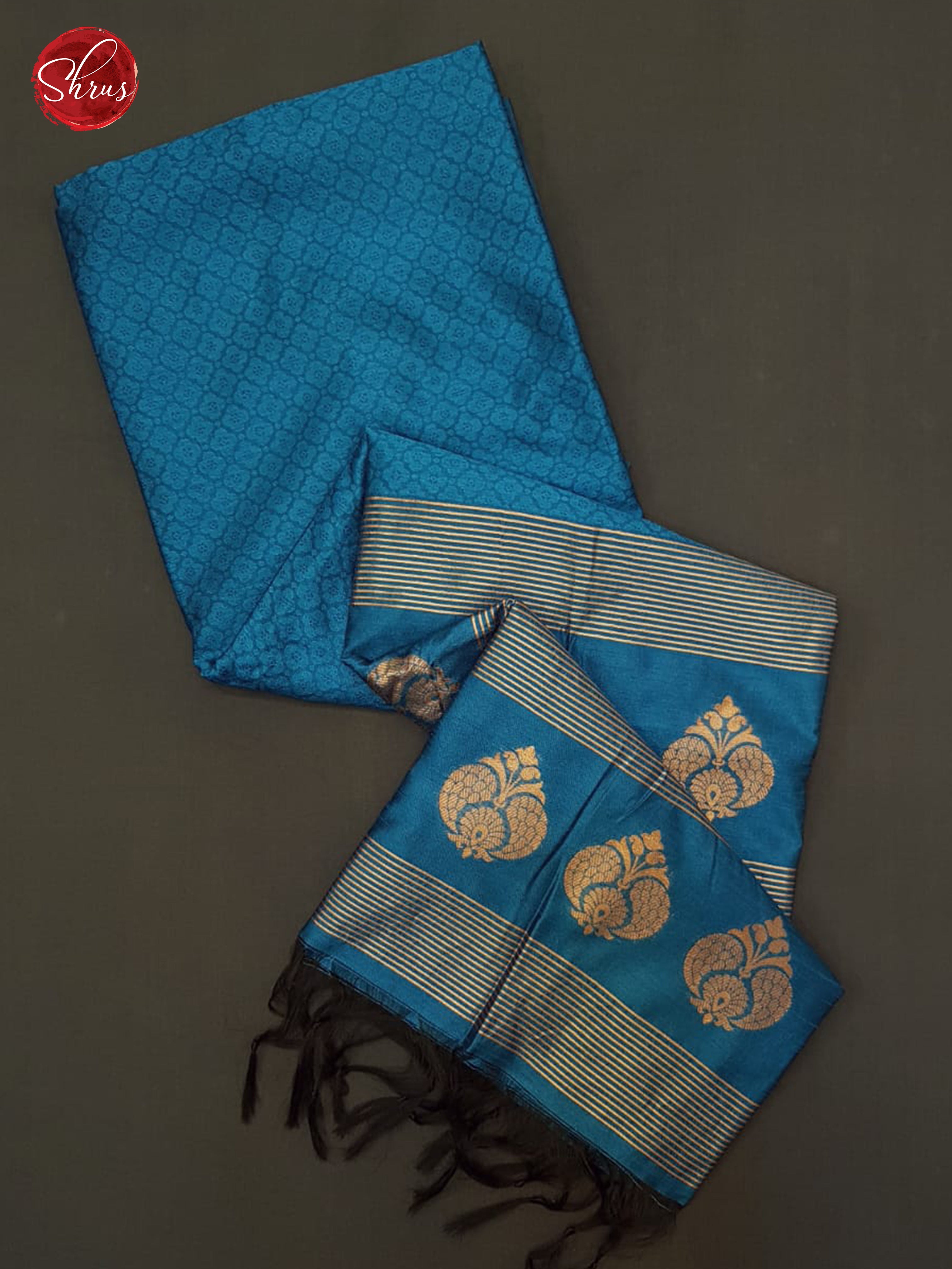 Blue(Single Tone) - Semi Raw Silk Saree - Shop on ShrusEternity.com