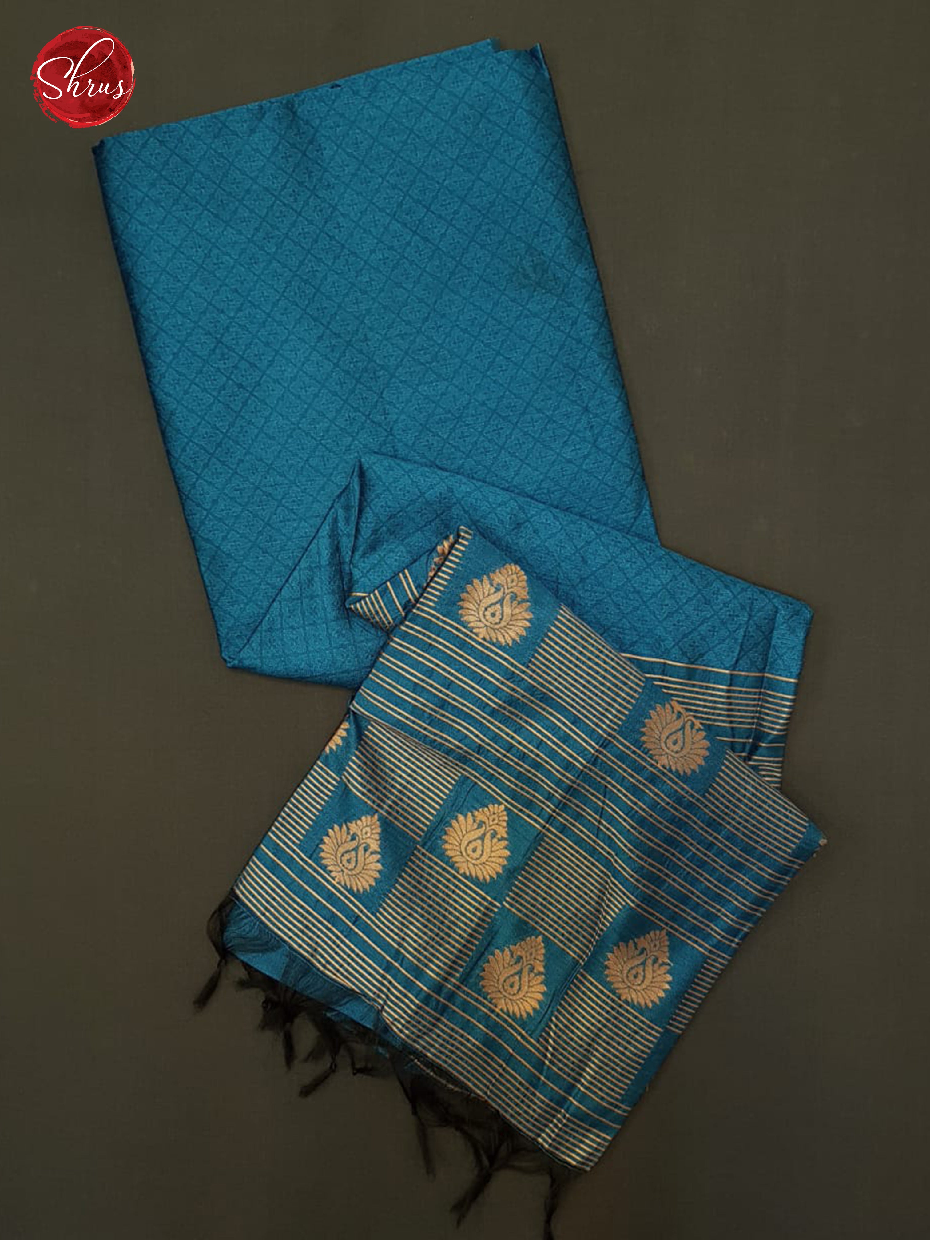 Blue(Single Tone)- Semi Raw Silk Saree - Shop on ShrusEternity.com