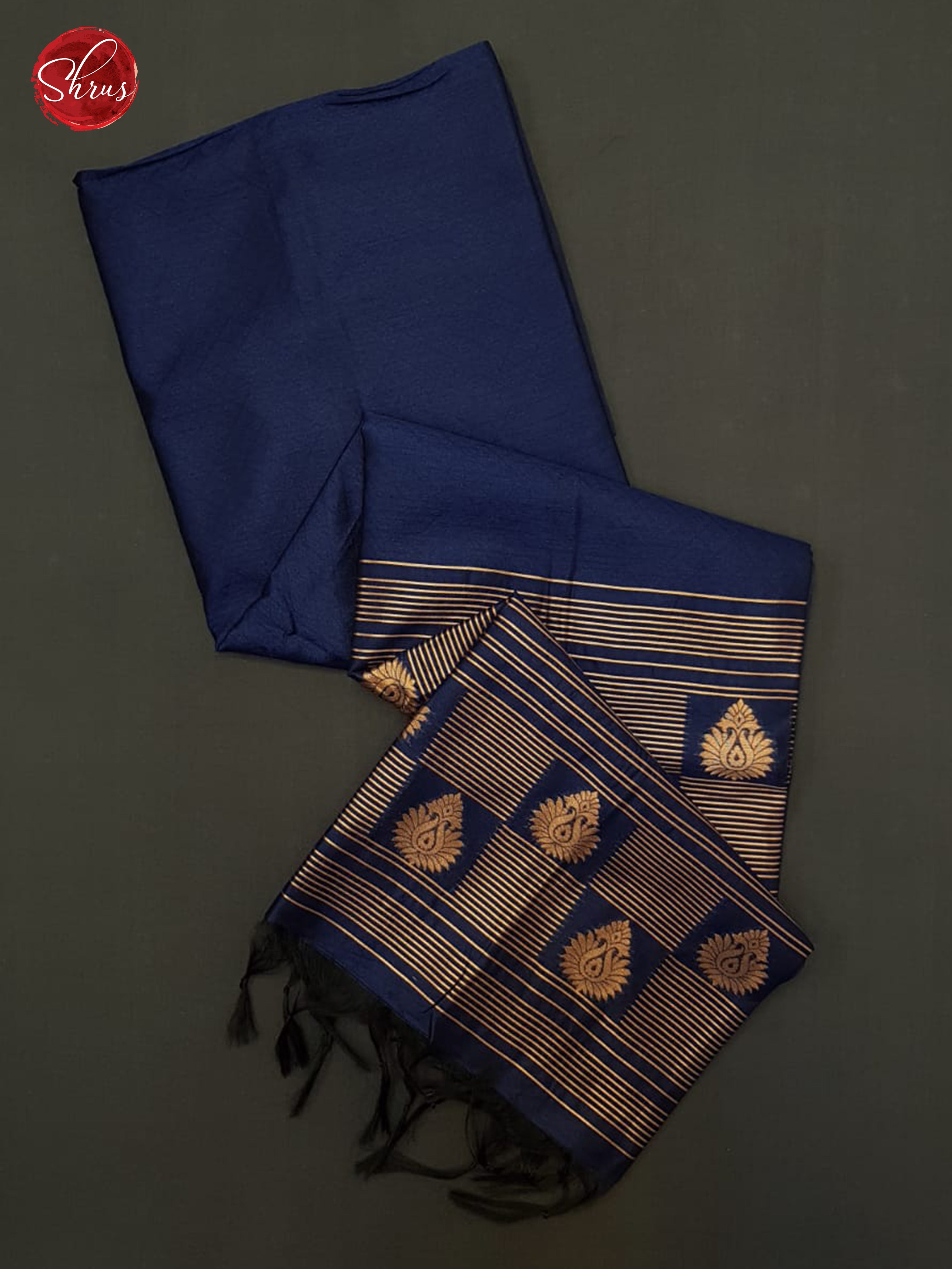 Blue(Single Tone)- Semi Raw Silk Saree - Shop on ShrusEternity.com