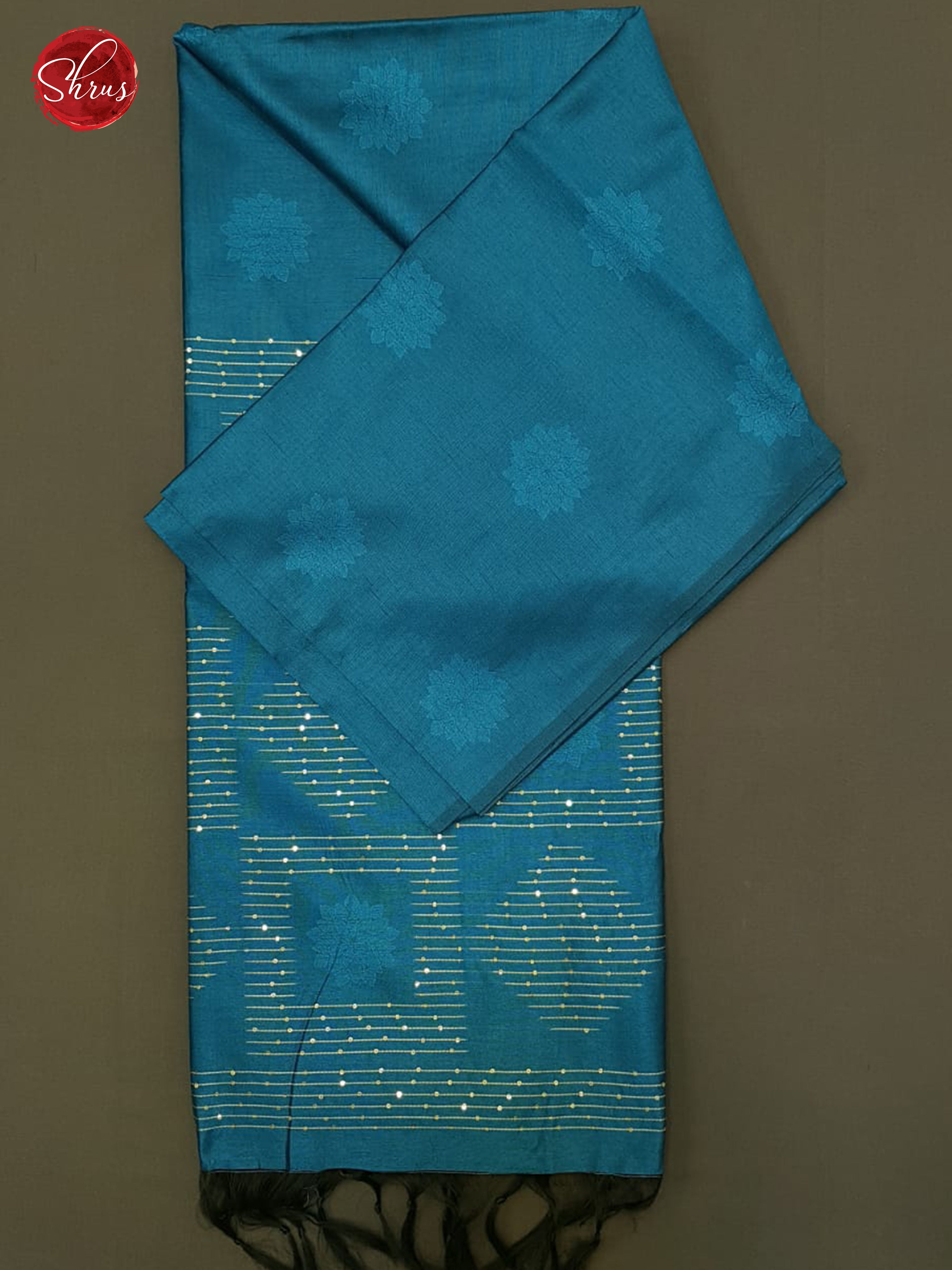 Blue(Single Tone) - Semi Raw Silk Saree - Shop on ShrusEternity.com