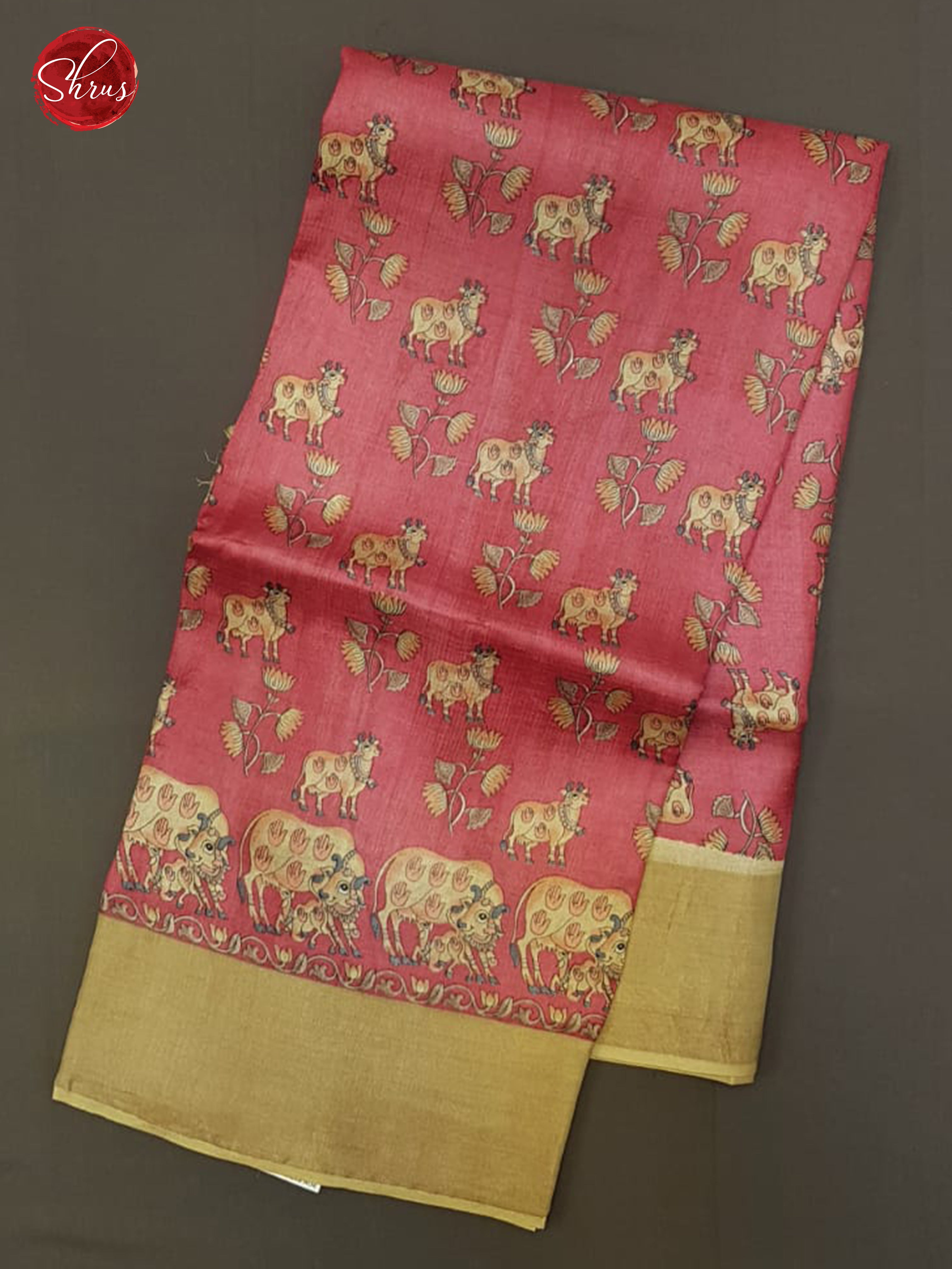 Pink & Gold- Tussar saree - Shop on ShrusEternity.com