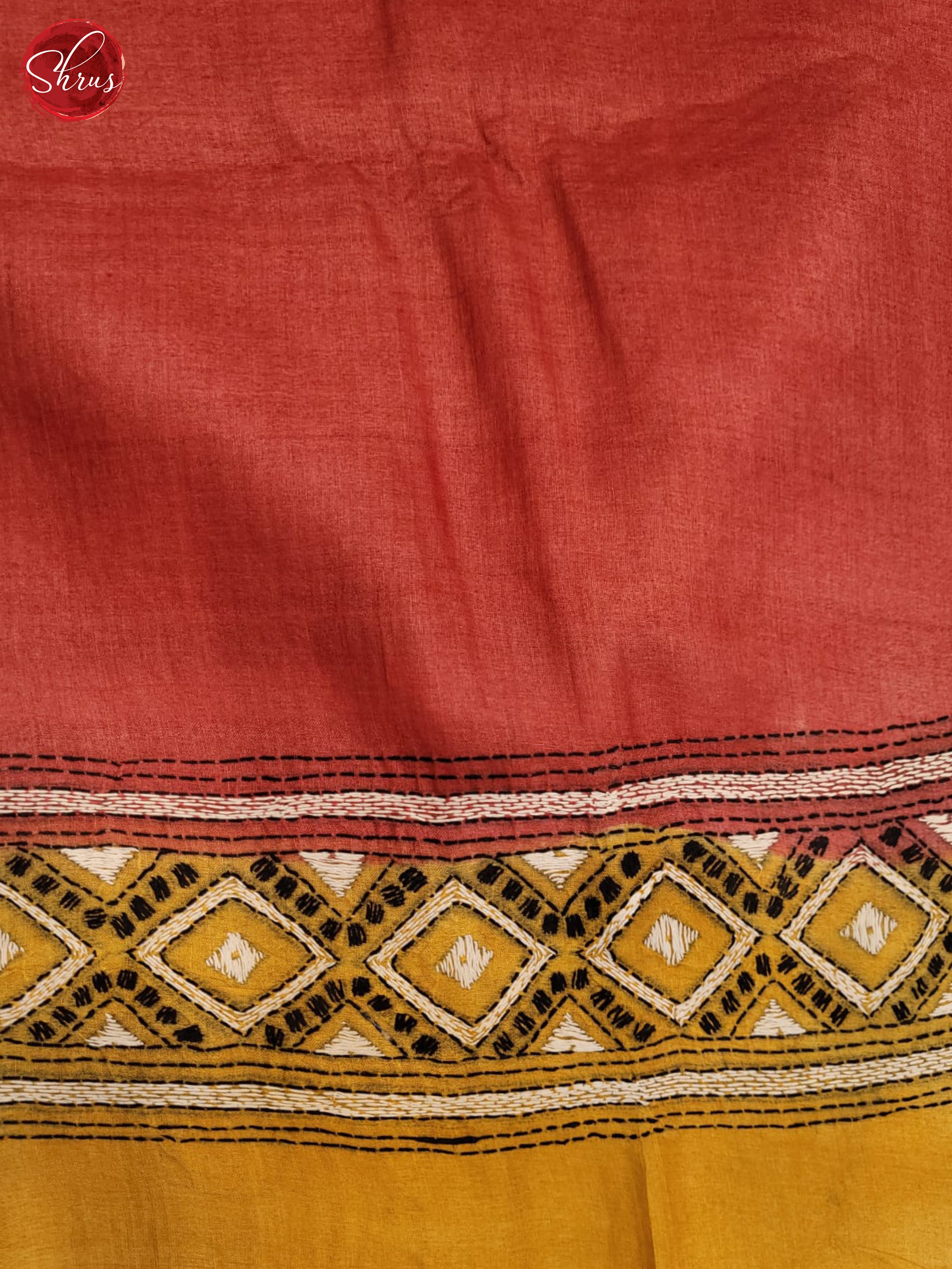 Multicolor and brick - Tussar Saree - Shop on ShrusEternity.com