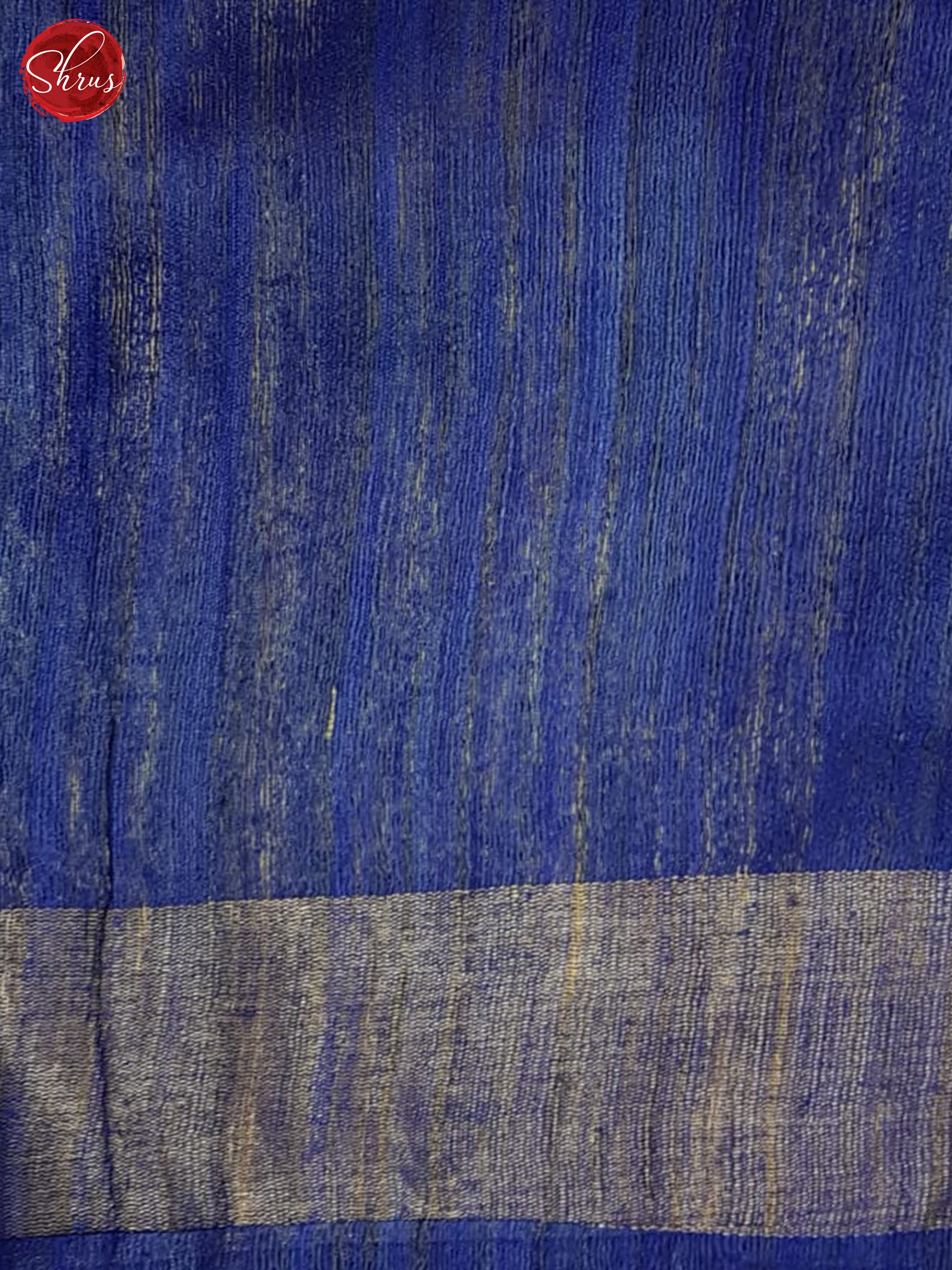 Cream And Blue- Tussar saree - Shop on ShrusEternity.com