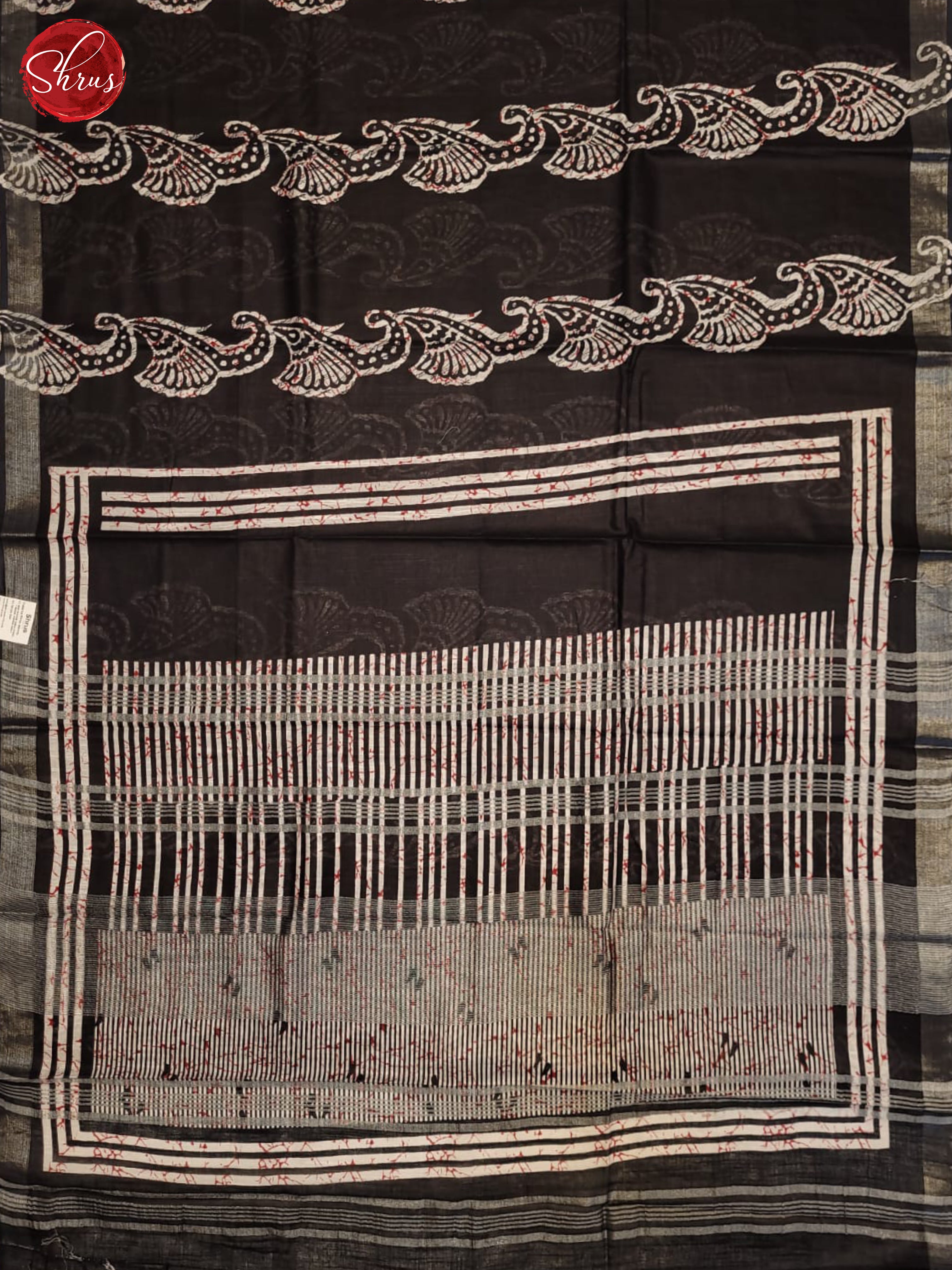 Black(Single Tone) - Linen Cotton Saree - Shop on ShrusEternity.com
