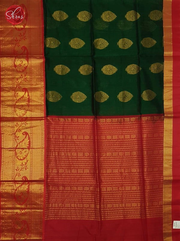 Green And Red- Silk Cotton Saree - Shop on ShrusEternity.com