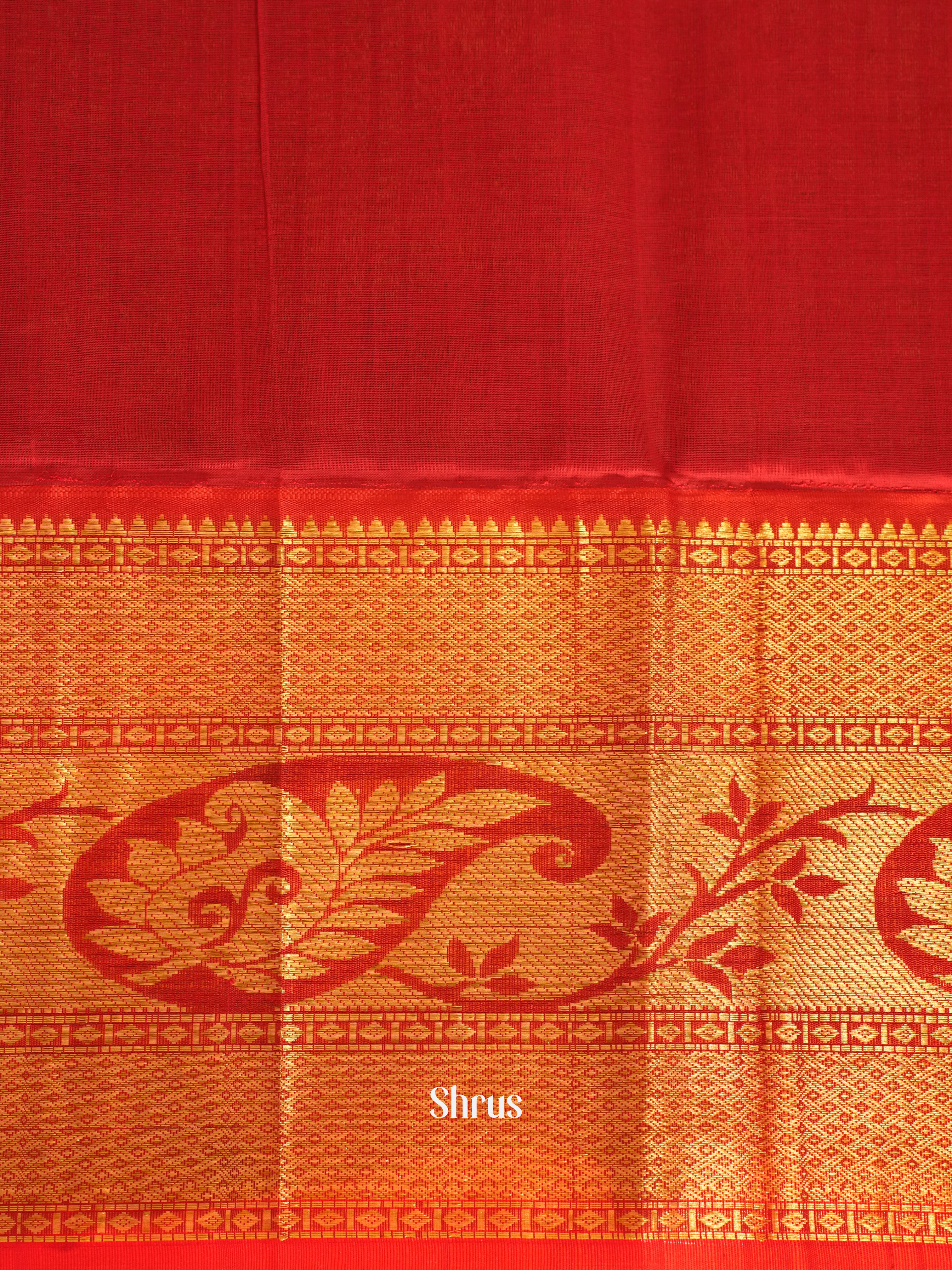 Green And Red- Silk Cotton Saree