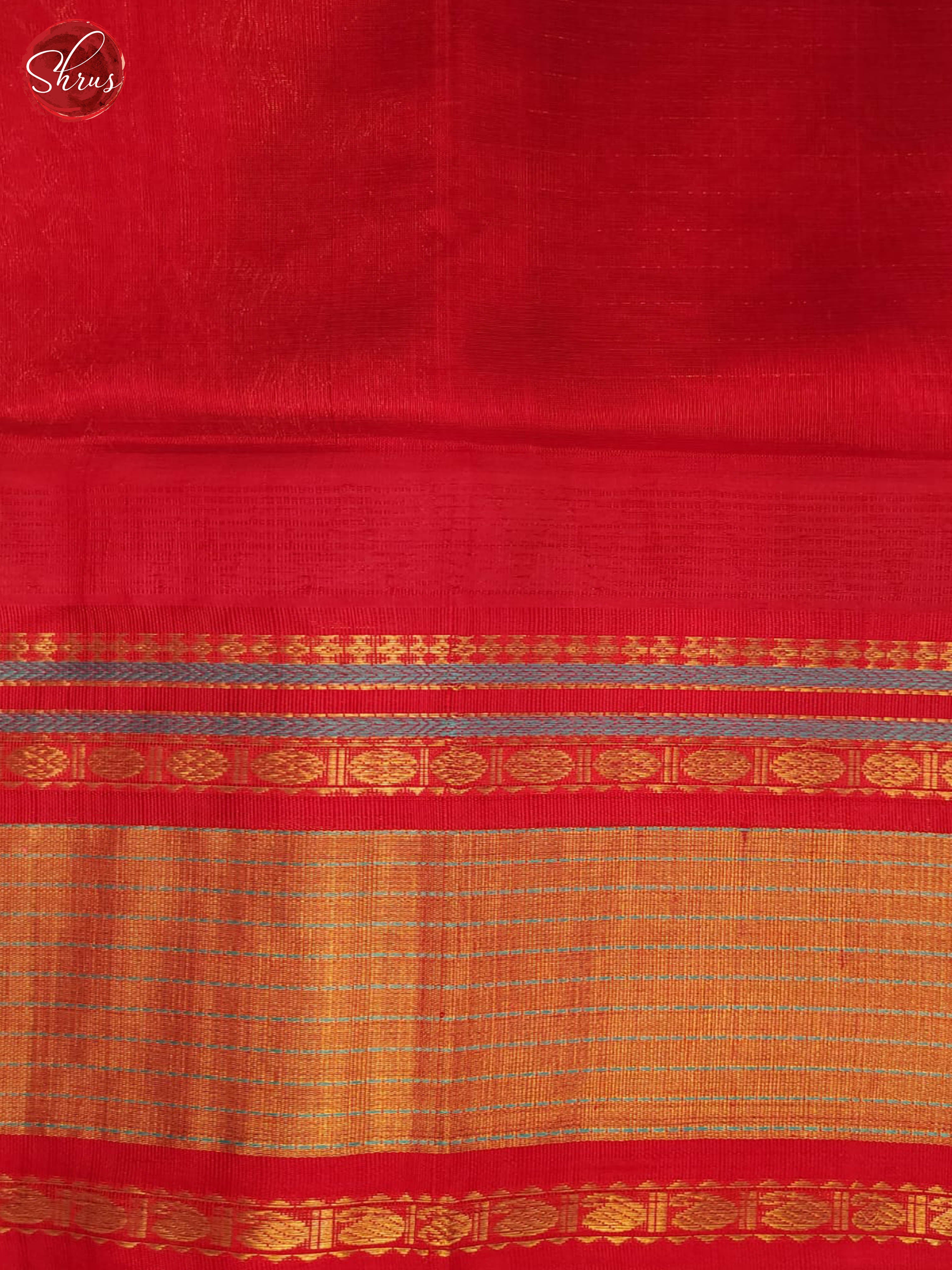 Blue and Red - Silk Cotton Saree - Shop on ShrusEternity.com