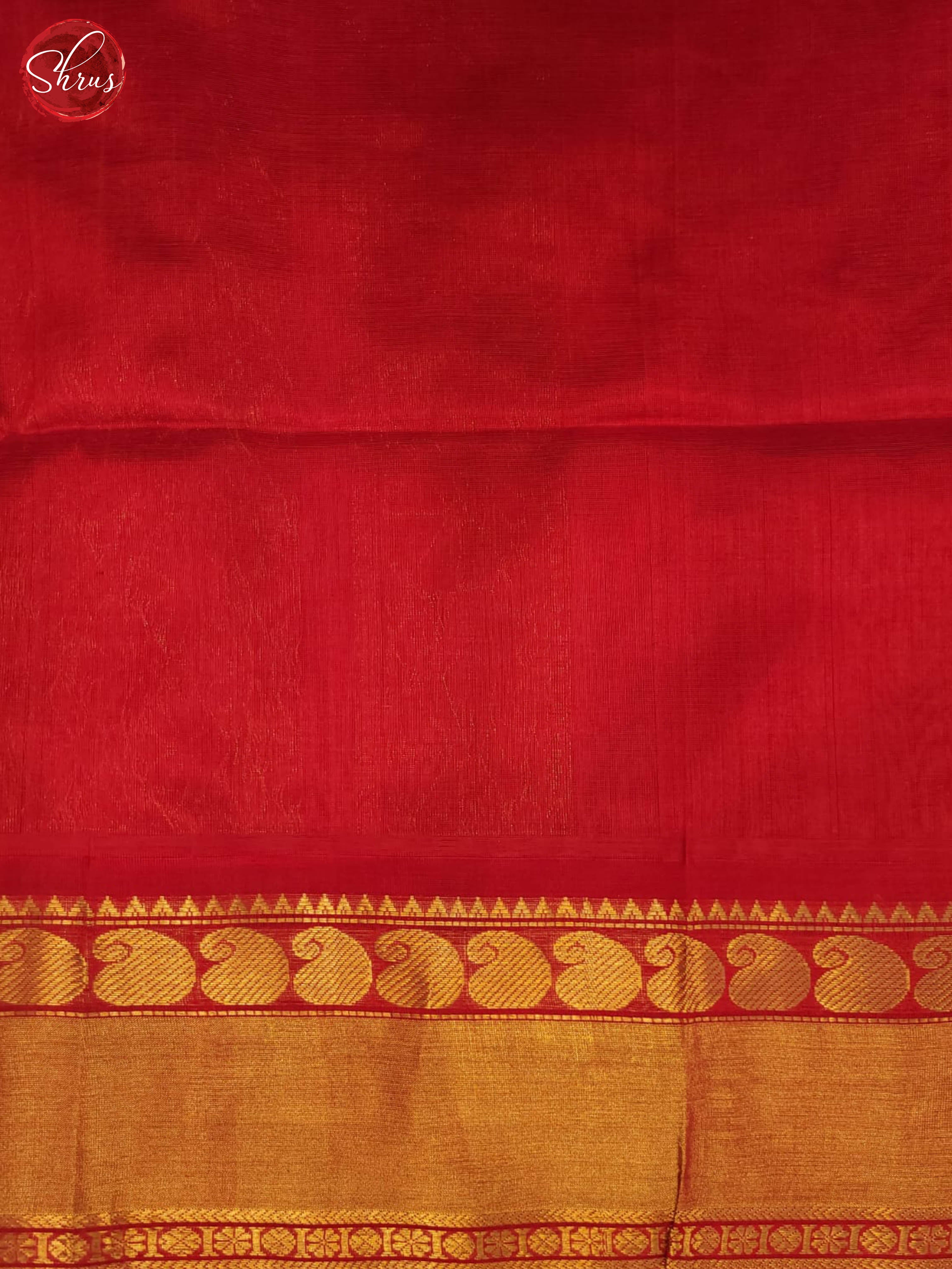 Navy blue and Red - Silk Cotton Saree - Shop on ShrusEternity.com