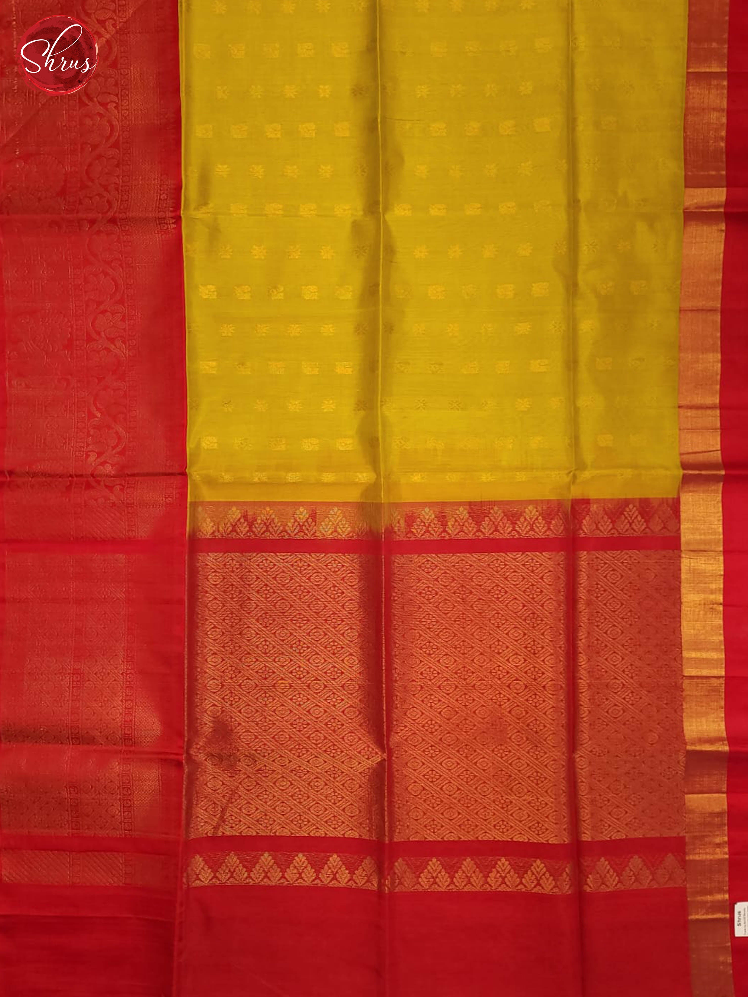 Green and Red -Silk Cotton Saree - Shop on ShrusEternity.com