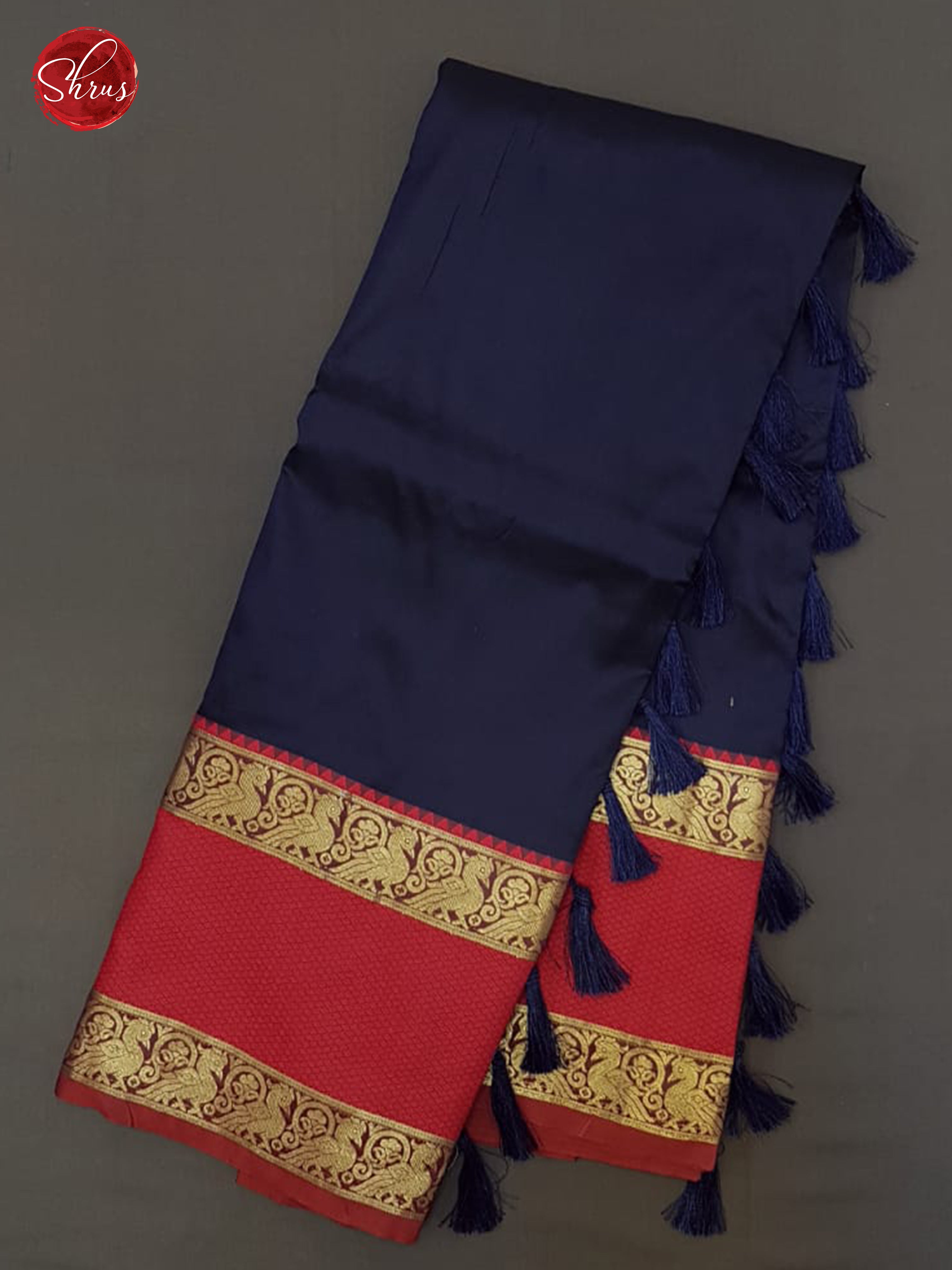 Blue and Red - Semi Kanchipuram Silk saree - Shop on ShrusEternity.com