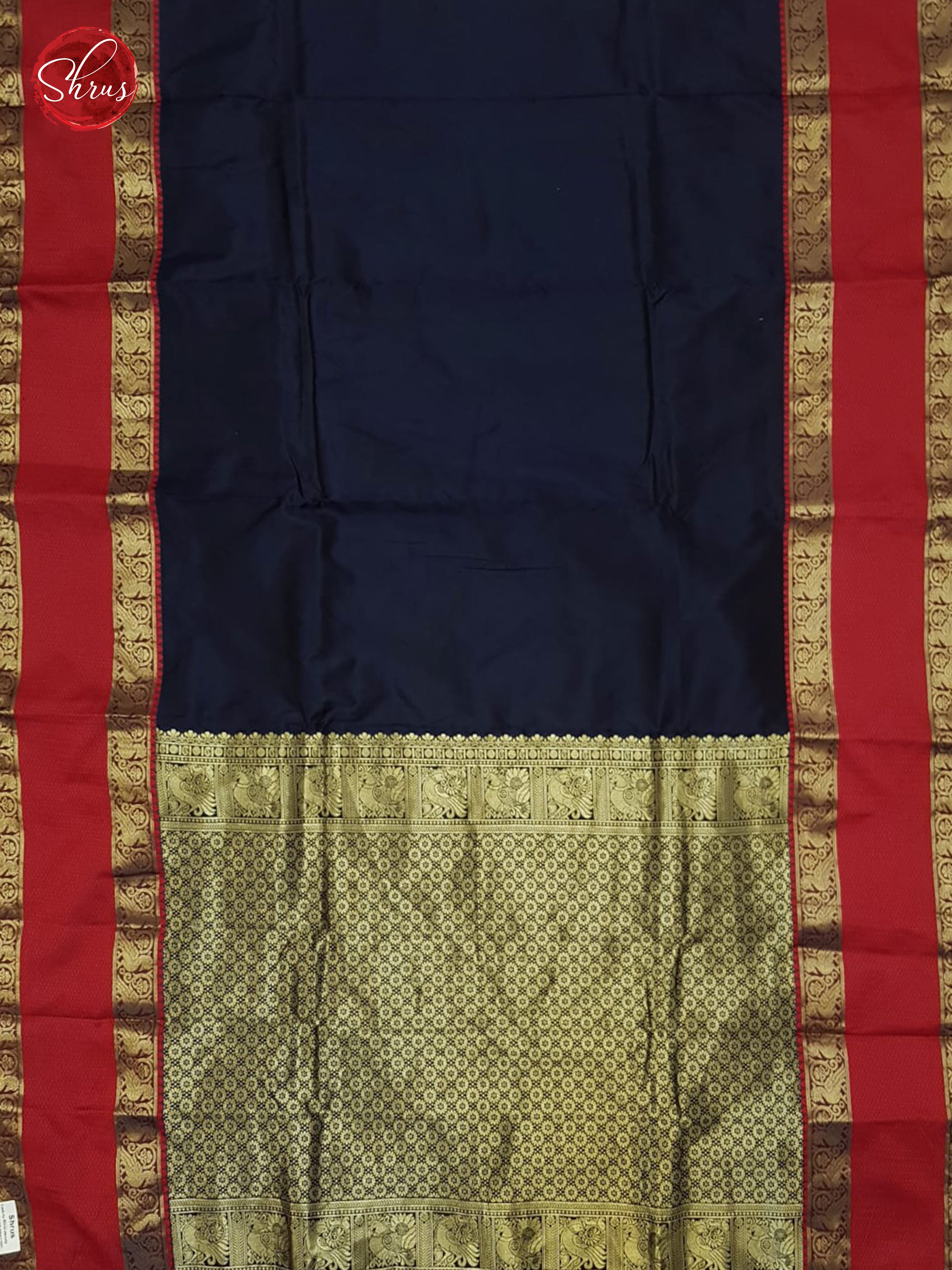 Blue and Red - Semi Kanchipuram Silk saree - Shop on ShrusEternity.com