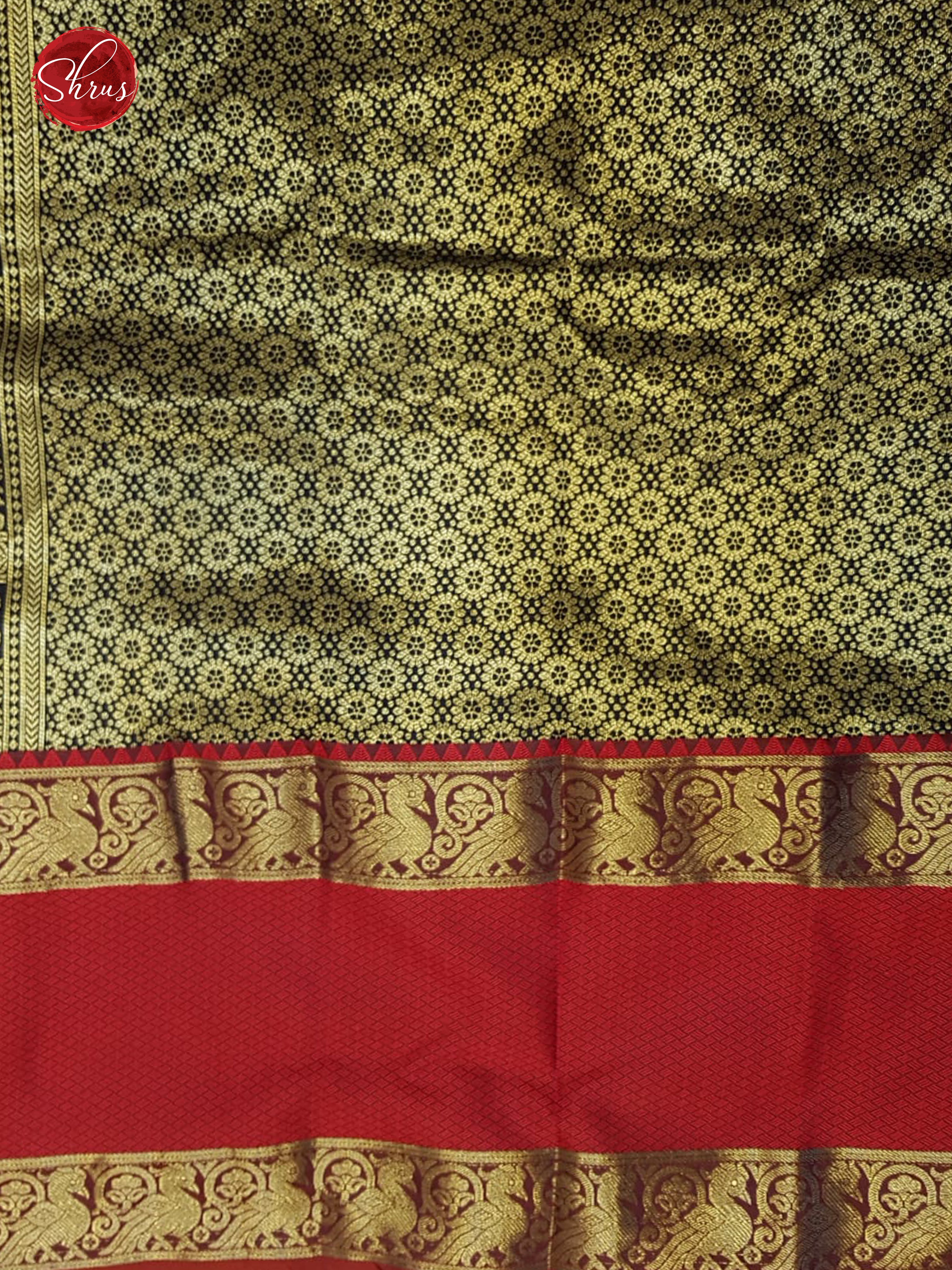 Blue and Red - Semi Kanchipuram Silk saree - Shop on ShrusEternity.com