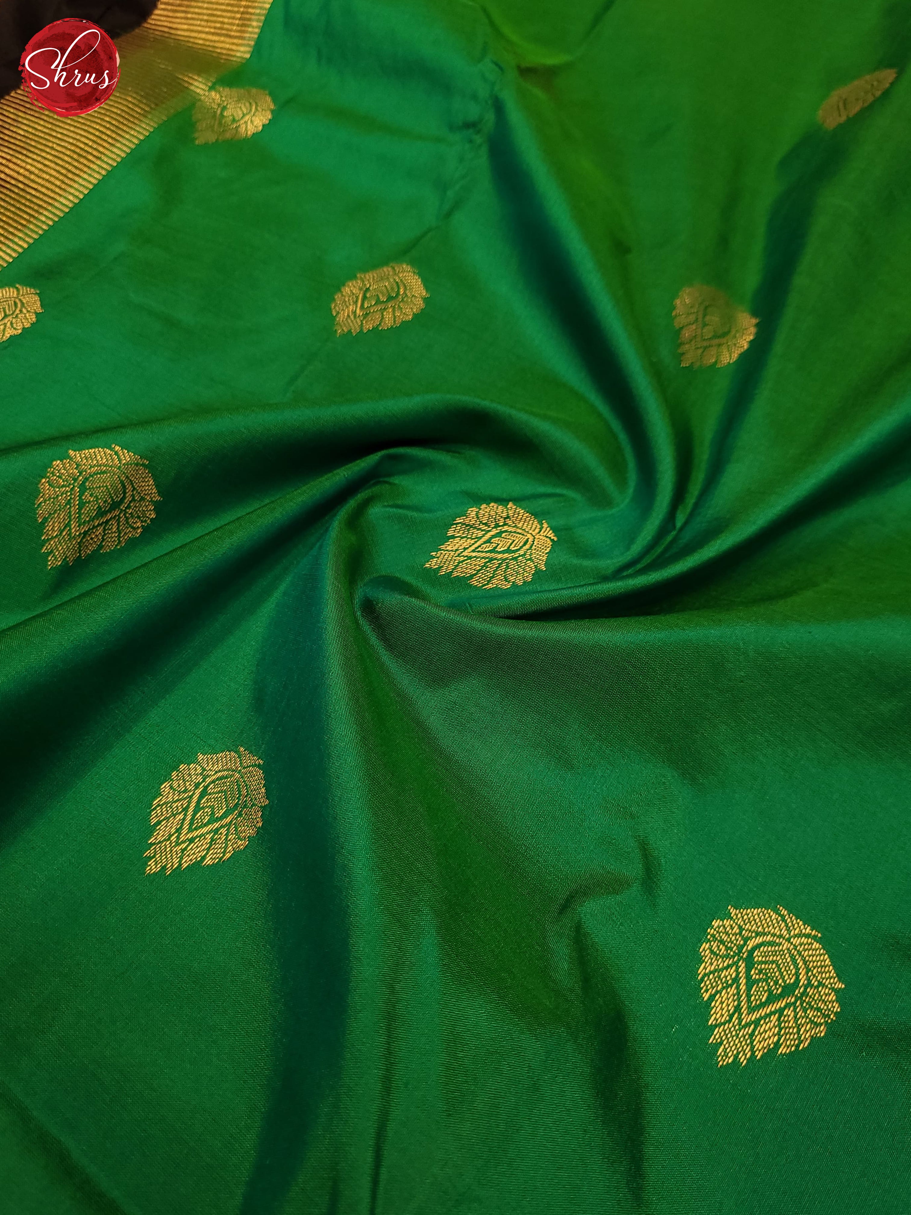 green and black-Kanchipuram Silk saree - Shop on ShrusEternity.com