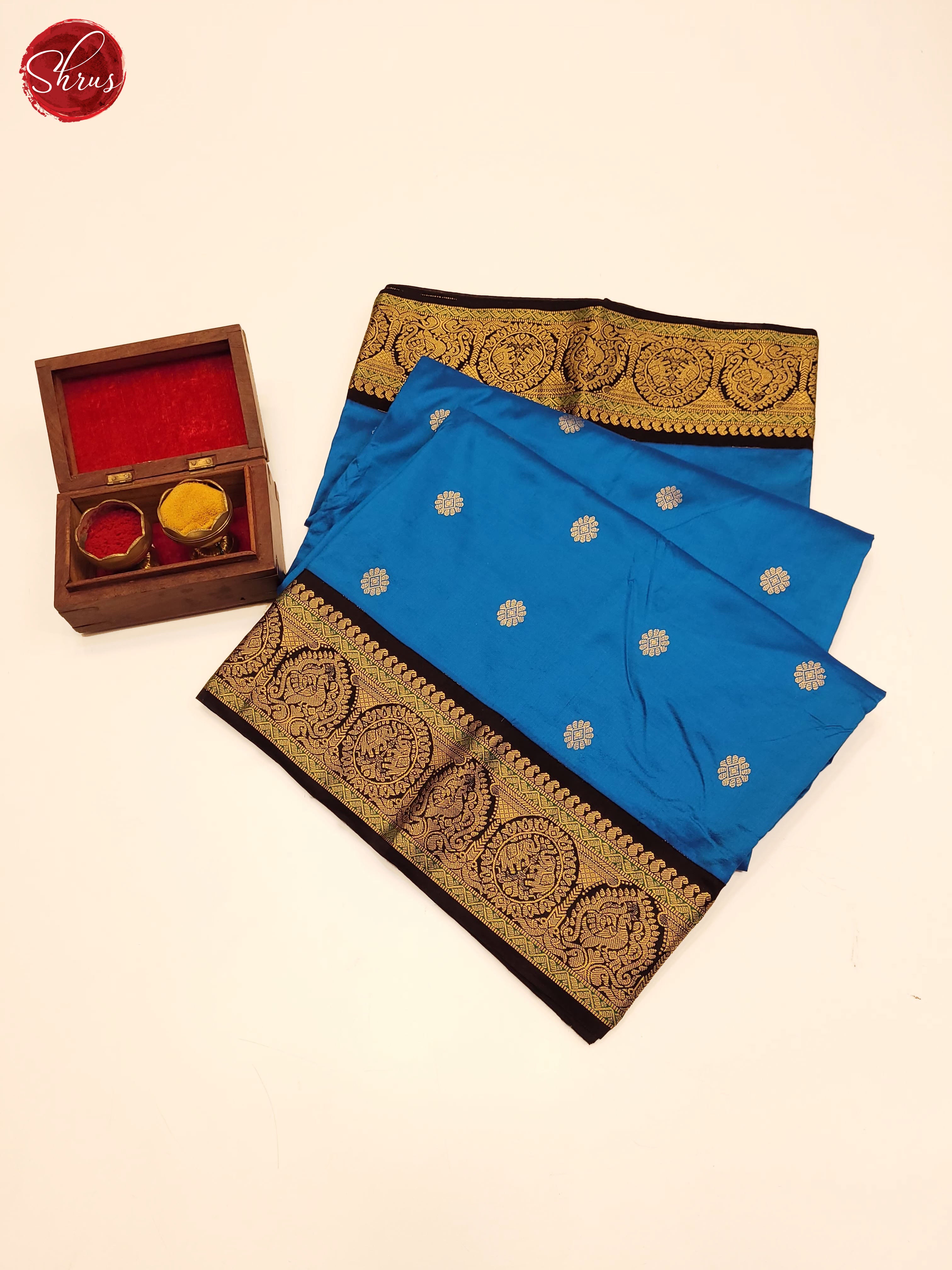 Blue & Black  - Kanchipuram silk sarees - Shop on ShrusEternity.com