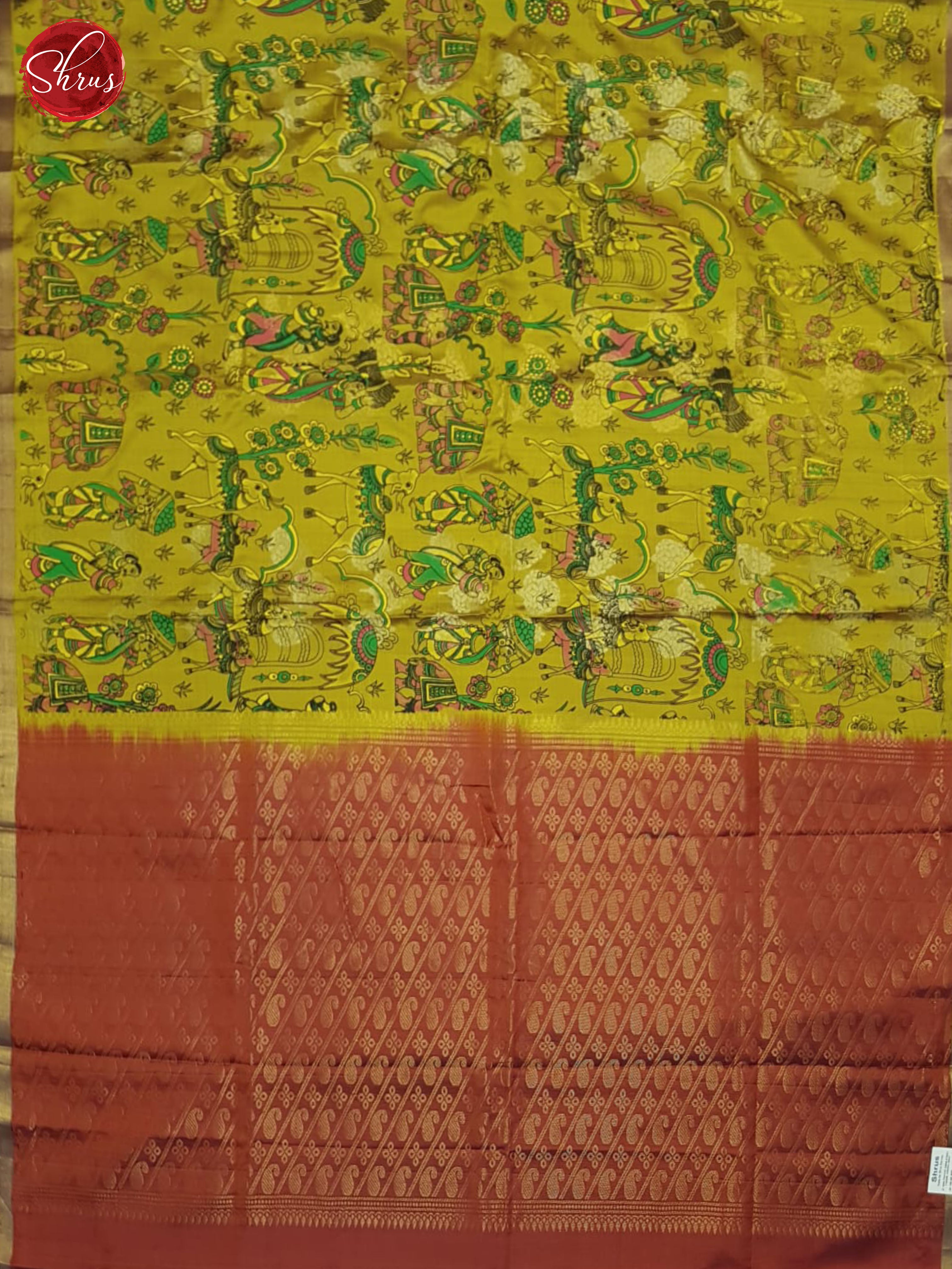 Mustard and Marron - Soft Silk (Half-Pure) Saree - Shop on ShrusEternity.com