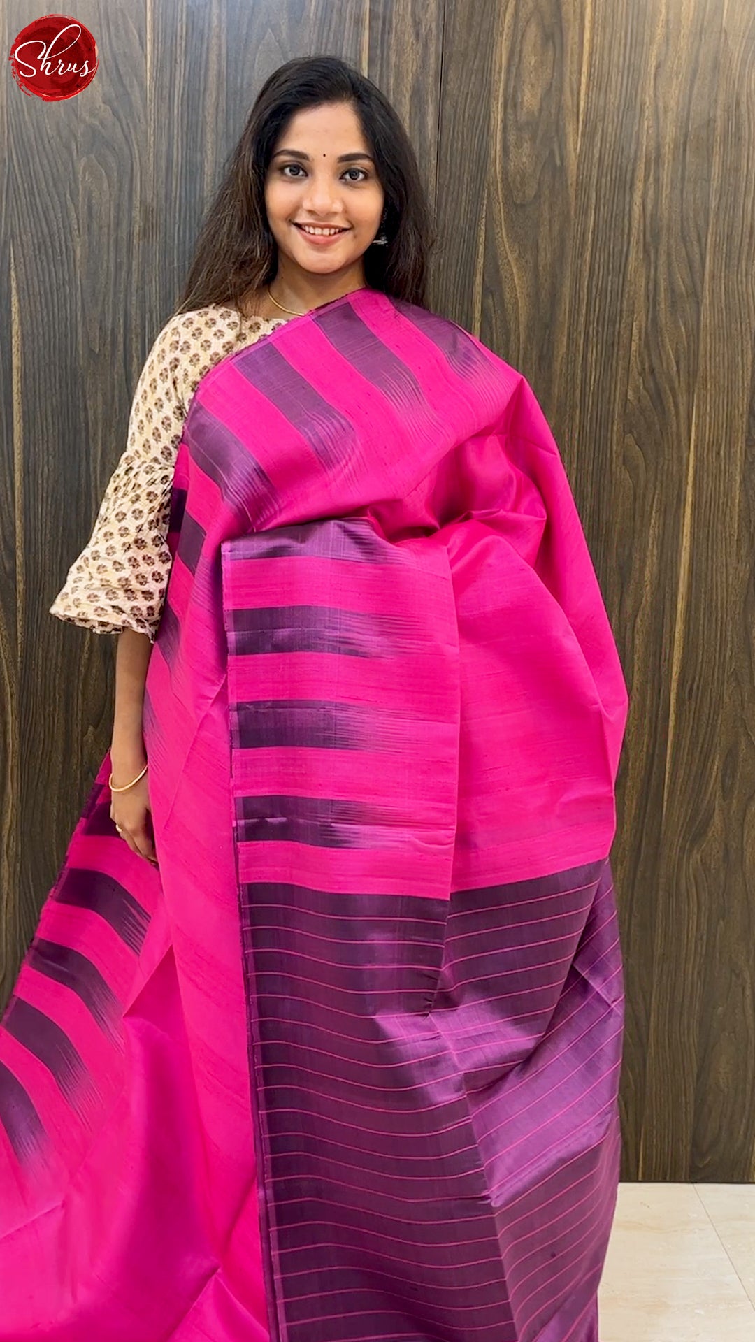 pink and wine - Soft Silk Saree - Shop on ShrusEternity.com
