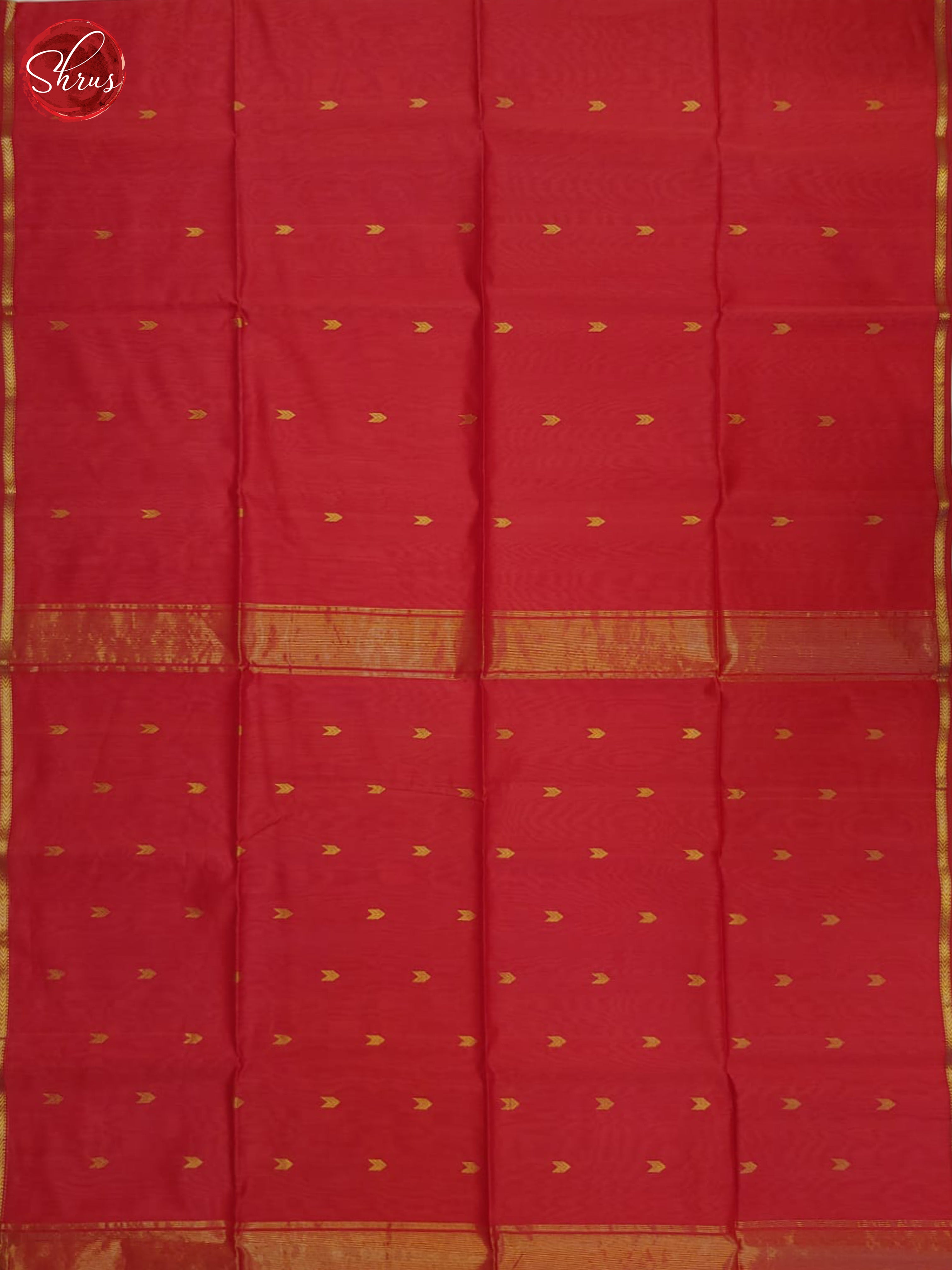 Red(Single Tone)- Maheshwari Silk Cotton Saree - Shop on ShrusEternity.com