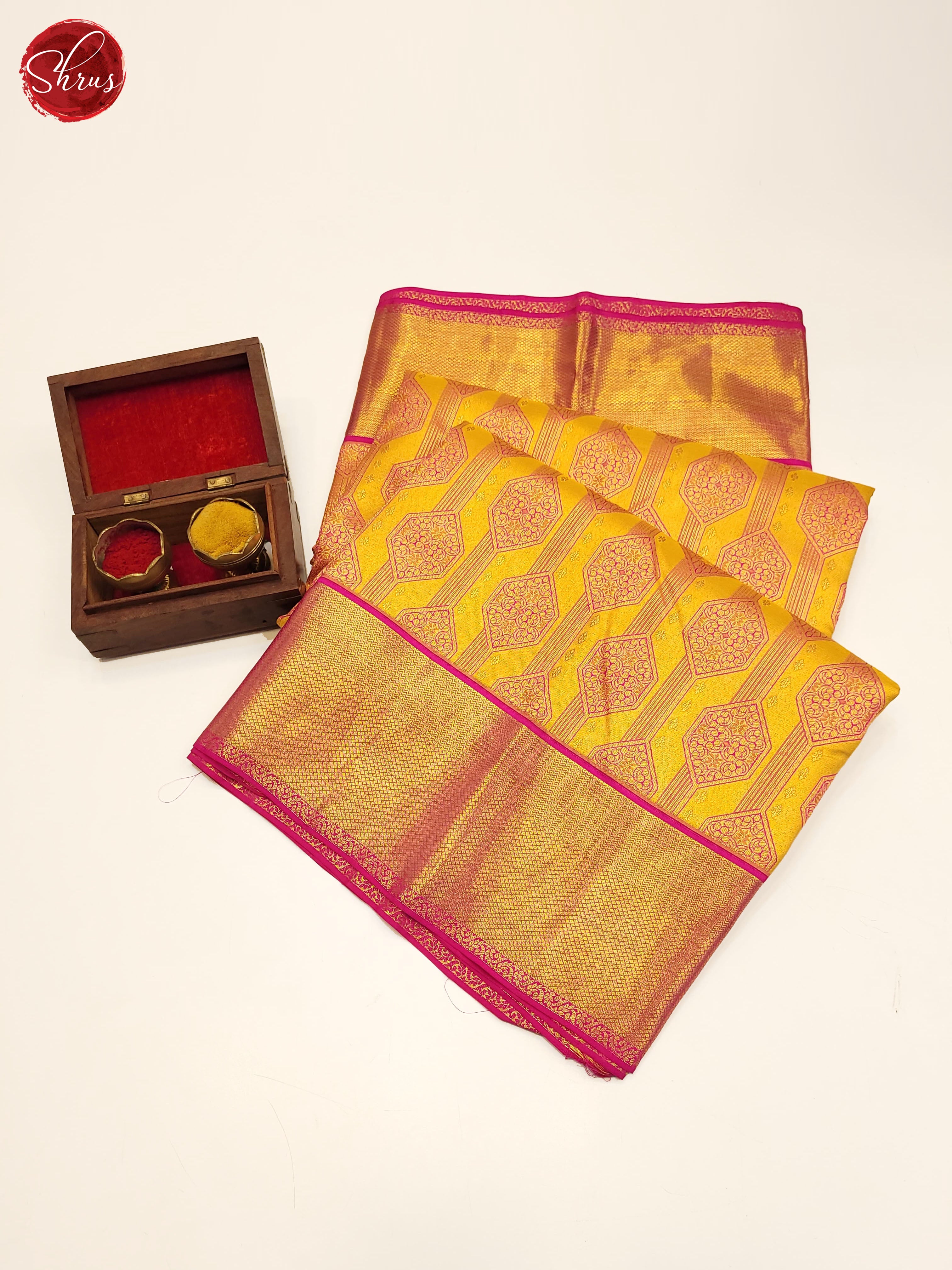 Yellow & Pink- Kanchipuram Silk - Shop on ShrusEternity.com