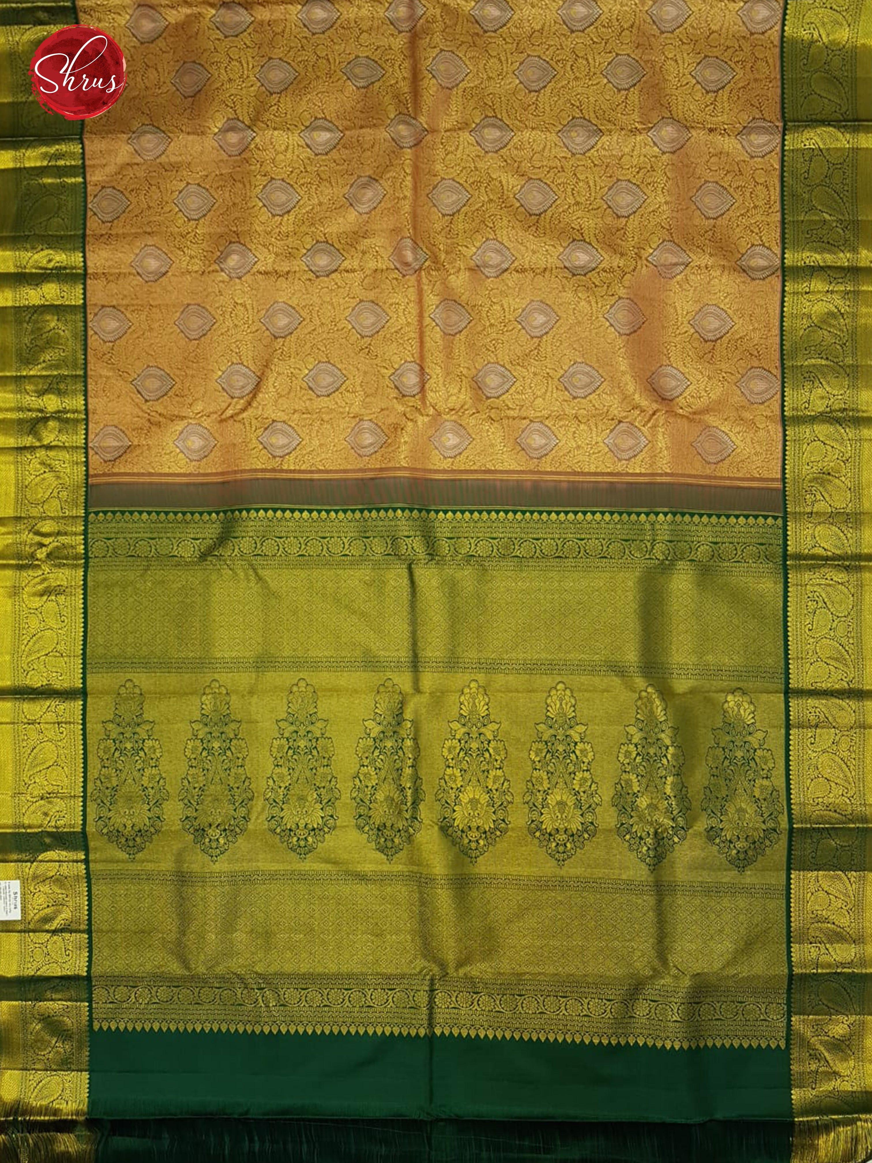 Peach & Green - Kanchipuram Silk - Shop on ShrusEternity.com