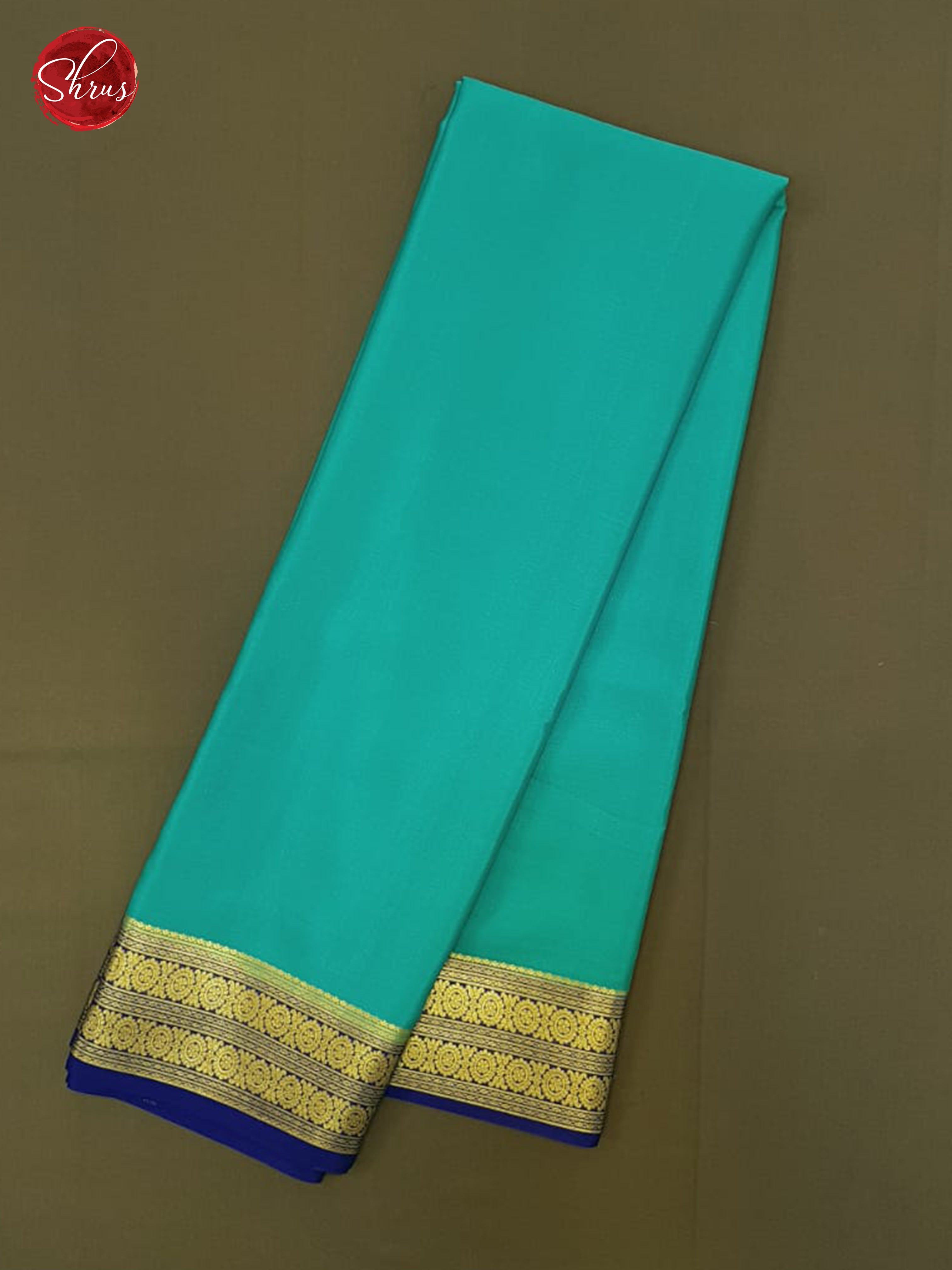 Teal Blue & Blue - Mysore Silk Saree - Shop on ShrusEternity.com