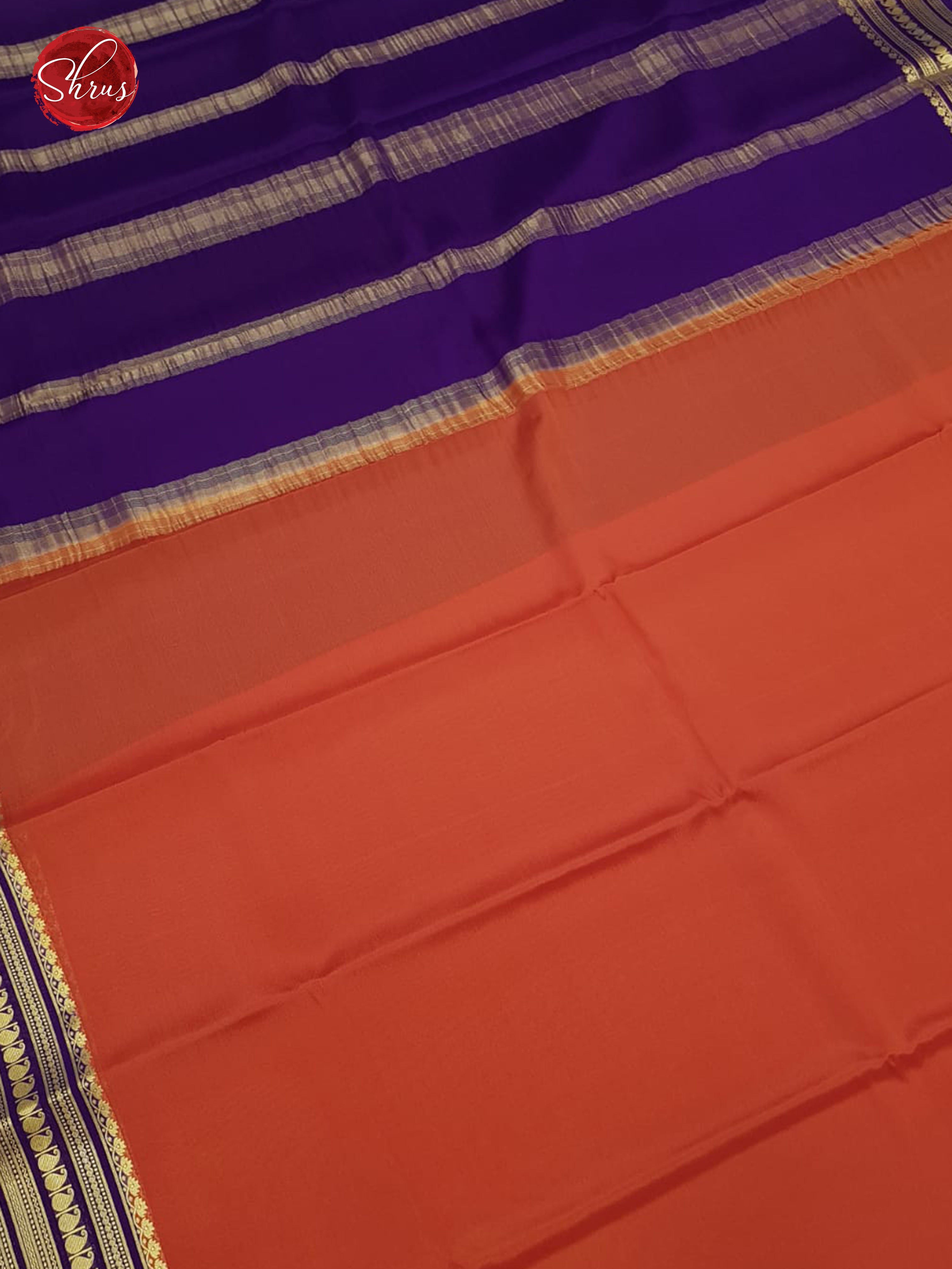 Orange & Purple - Mysore Silk Saree - Shop on ShrusEternity.com