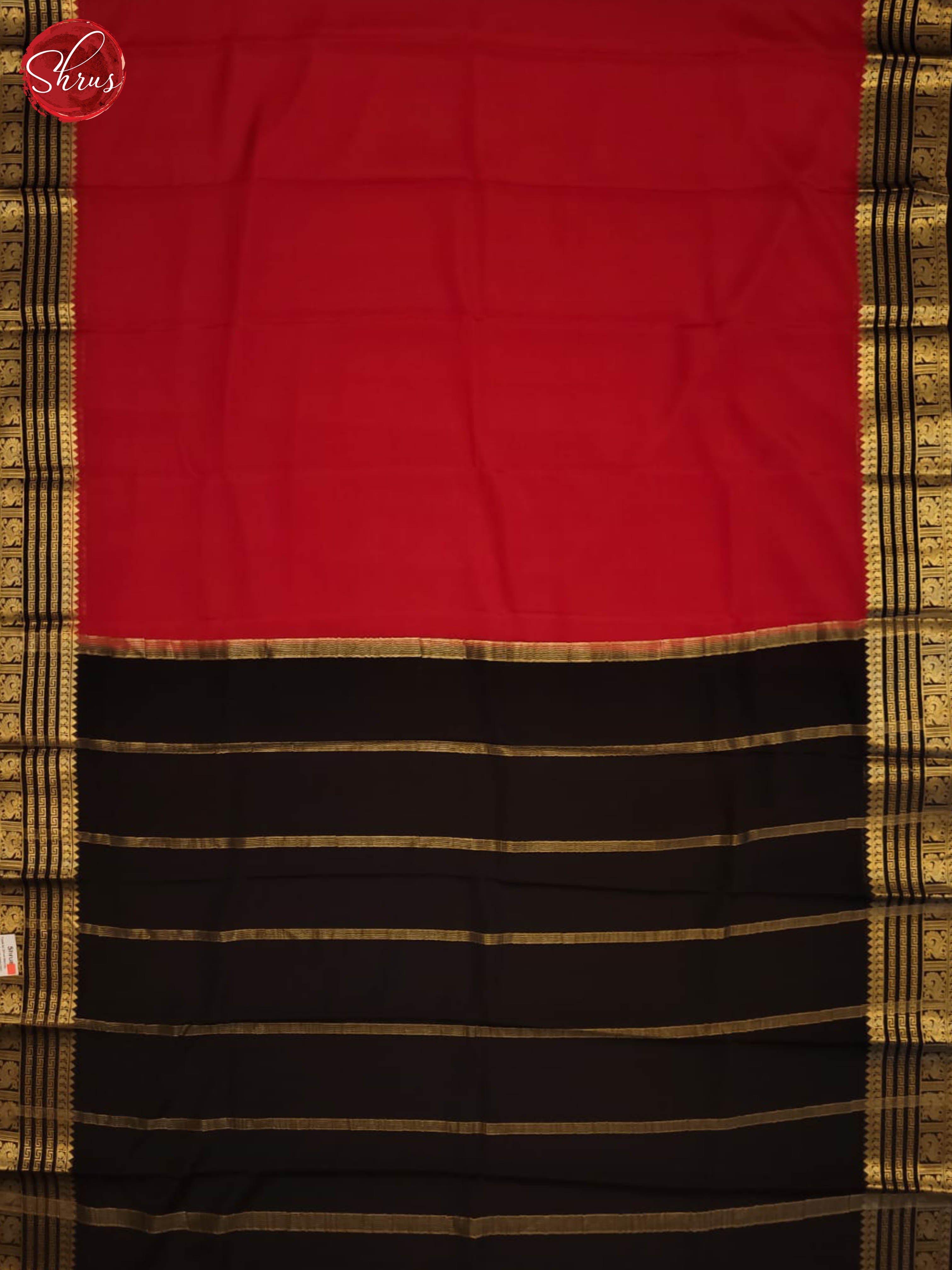 Red and black - Mysore Silk Saree - Shop on ShrusEternity.com