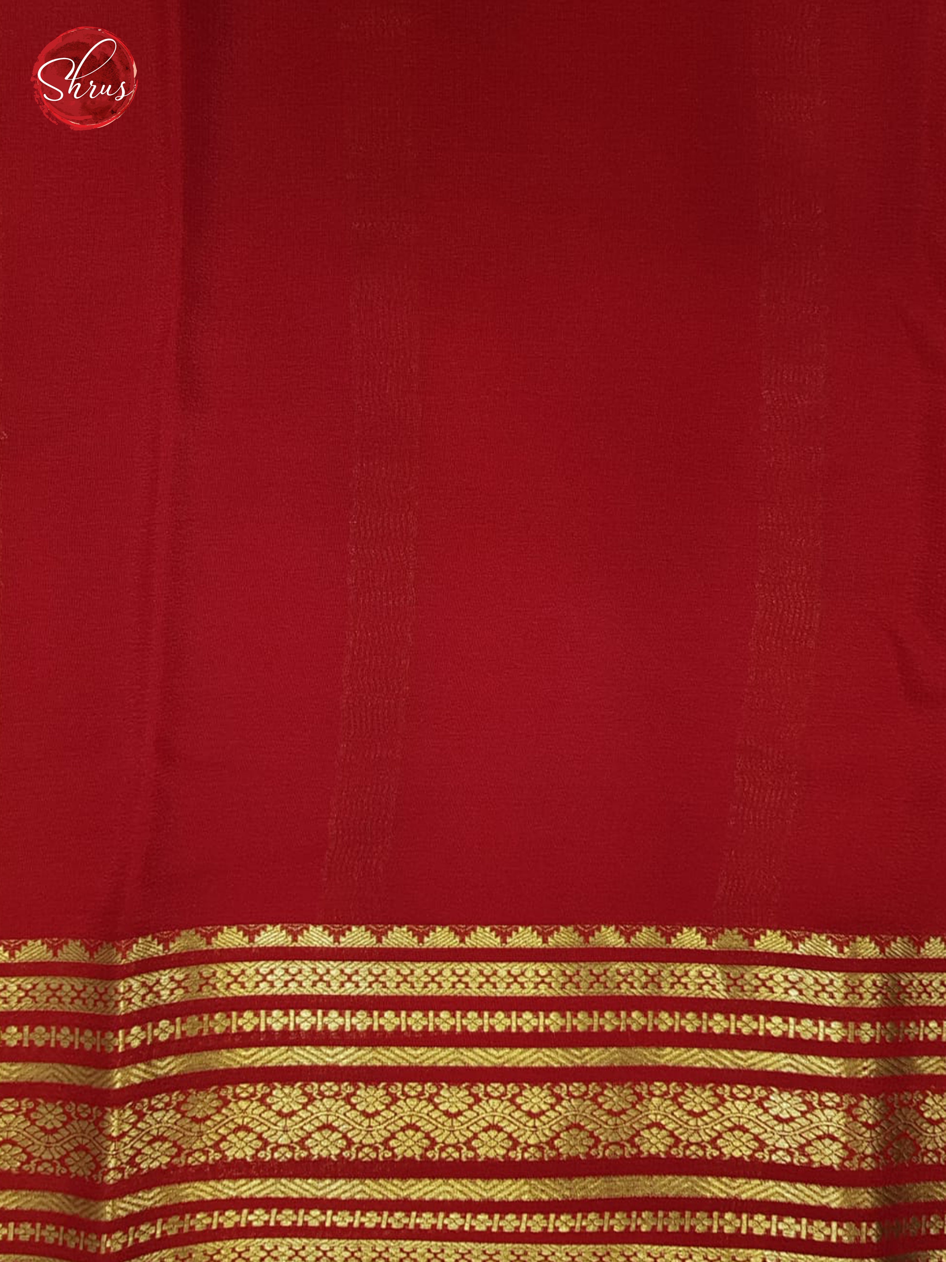 Grey  & Red - Mysore Silk Saree - Shop on ShrusEternity.com