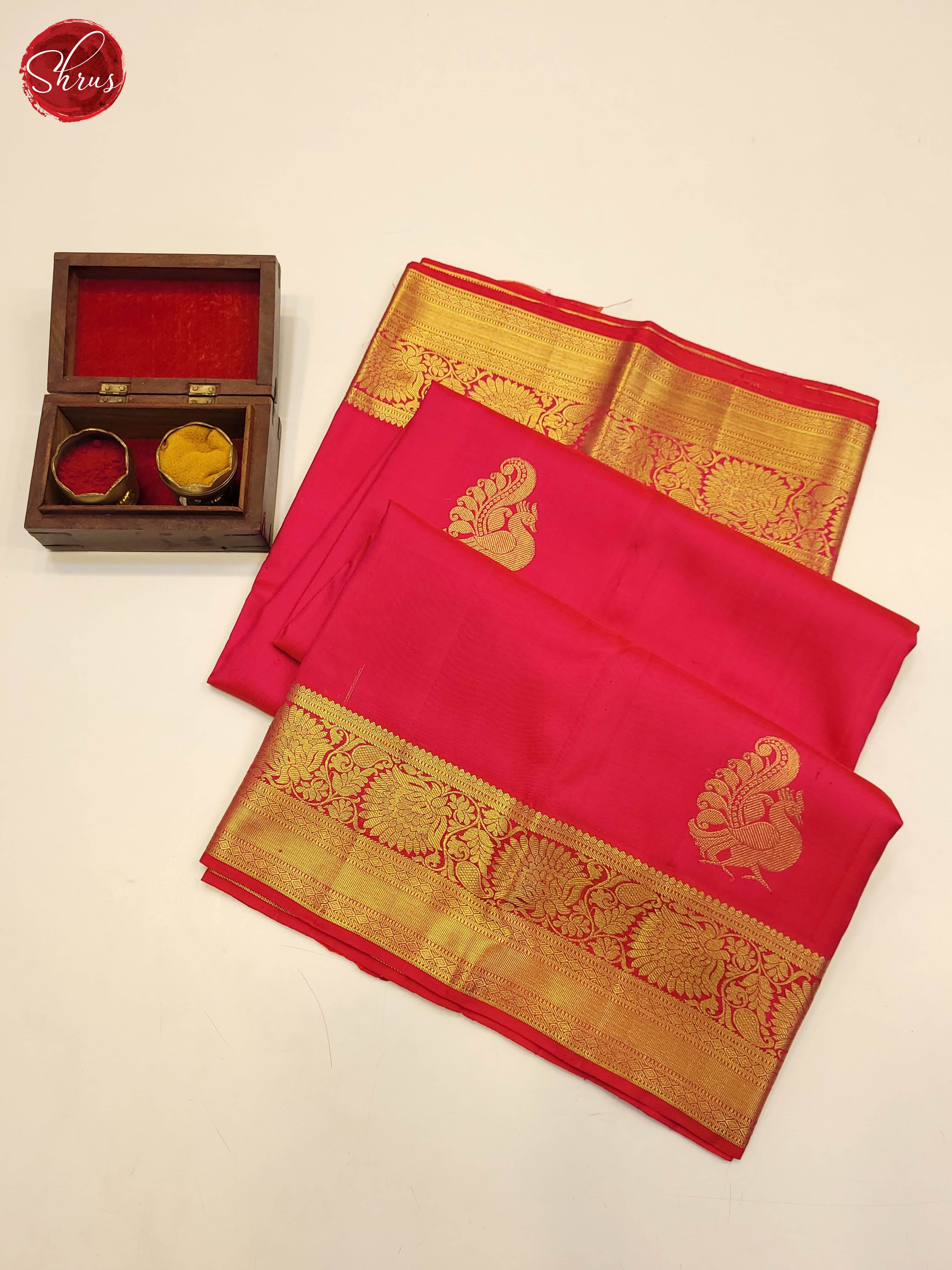 Pink(Single tone)-Kanchipuram Silk Saree - Shop on ShrusEternity.com